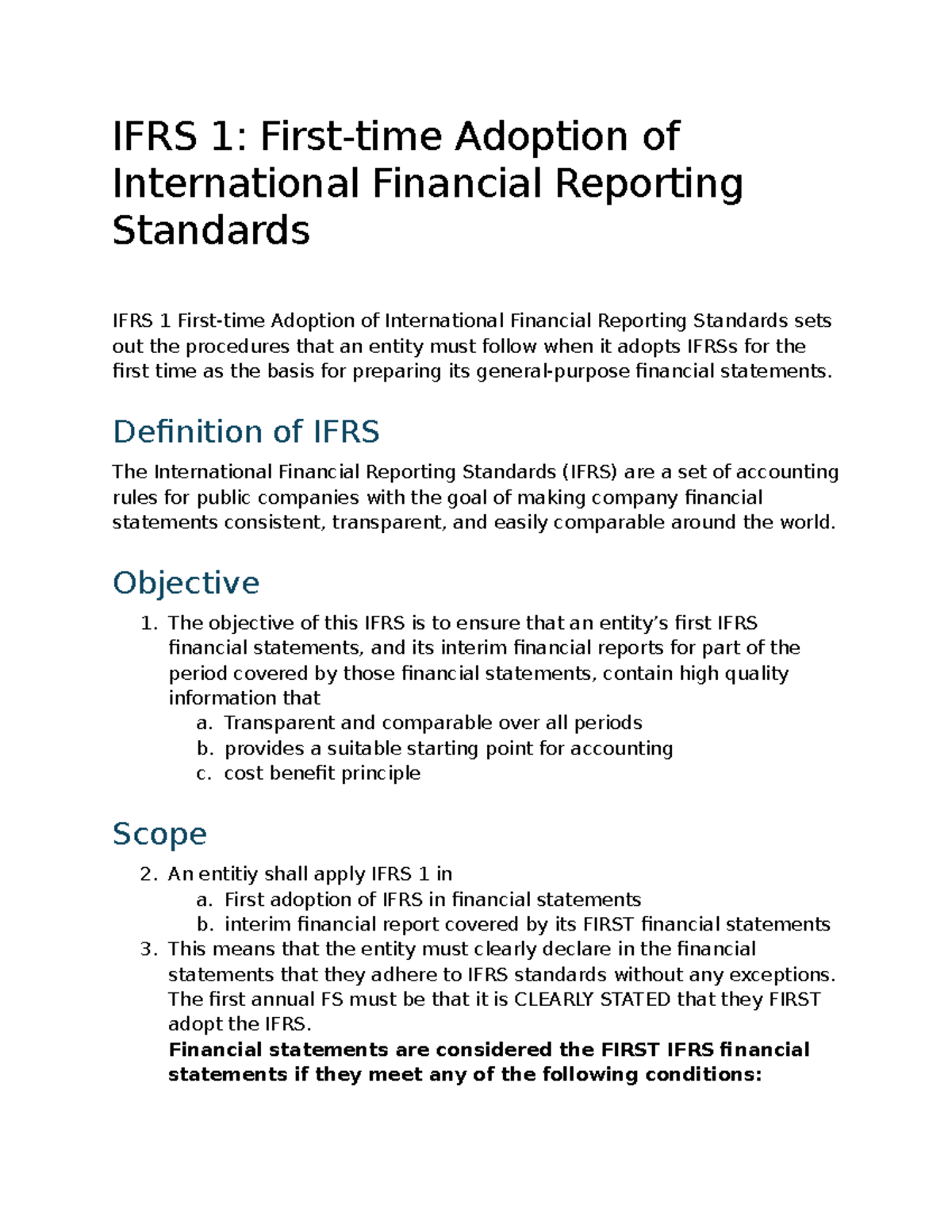 IFRS 1: First-Time Adoption of International Financial Reporting ...