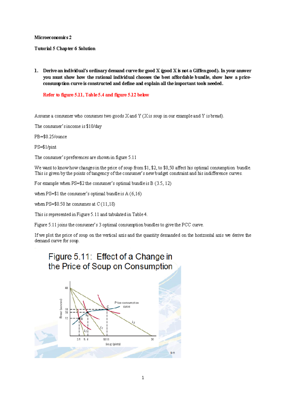 Micro 2 Tutorial 5 Chapter 6 Demand Analysis Solutions - Studocu