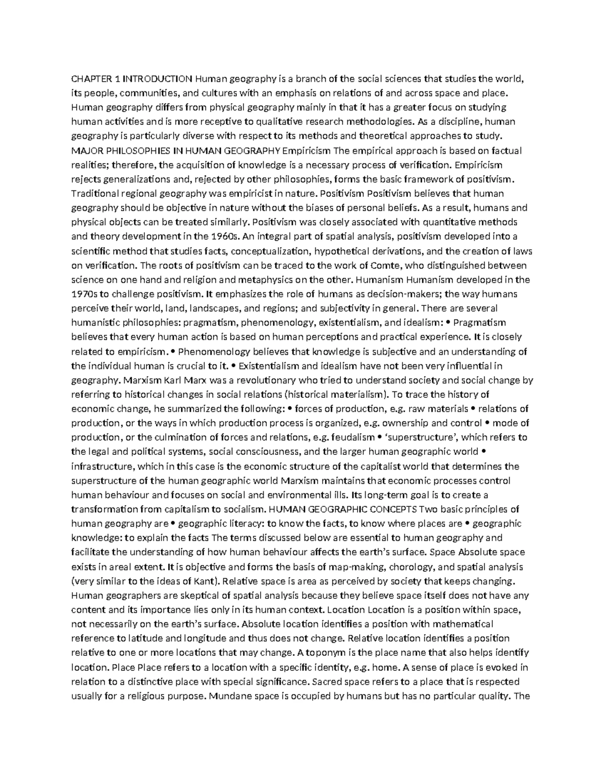 Geography Notes (GEOG 101): Understanding Human Interaction & Spatial ...