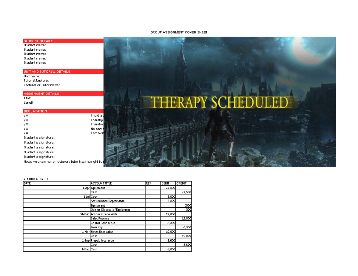 Group 1 PA-T125WSB-8 Group Assignment Cover Sheet and Details - Studocu