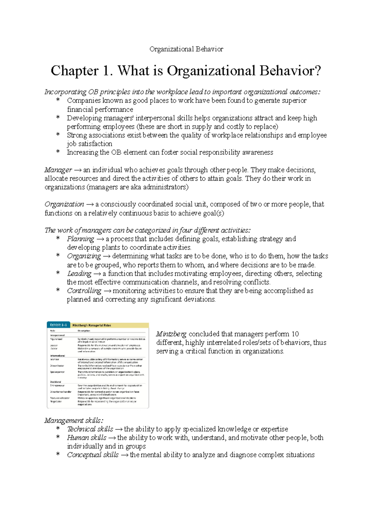 Organizational Behavior (OB) Weekly Summary: Key Insights from Week 1 ...