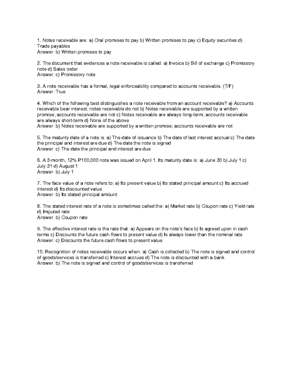 Notes Receivable Flashcards for ACC 101: Key Concepts & Definitions ...