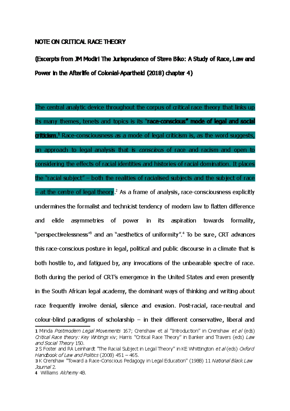 JUR 310 Final Exam Notes on Kenneth Nunn's Eurocentric Law Theory - Studocu