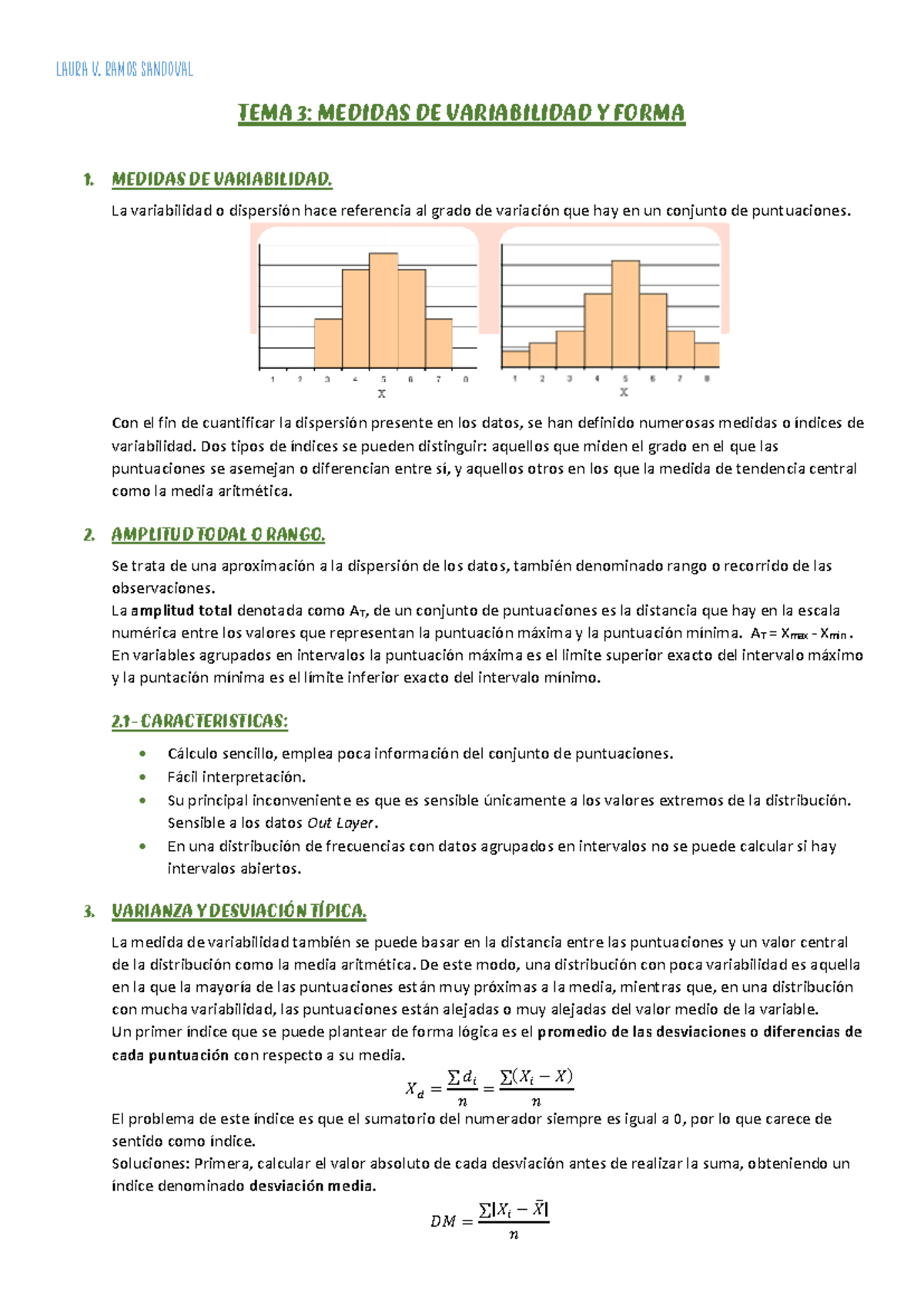 Medidas de Variabilidad y Forma en Estadística: TEMA 3 - Studocu