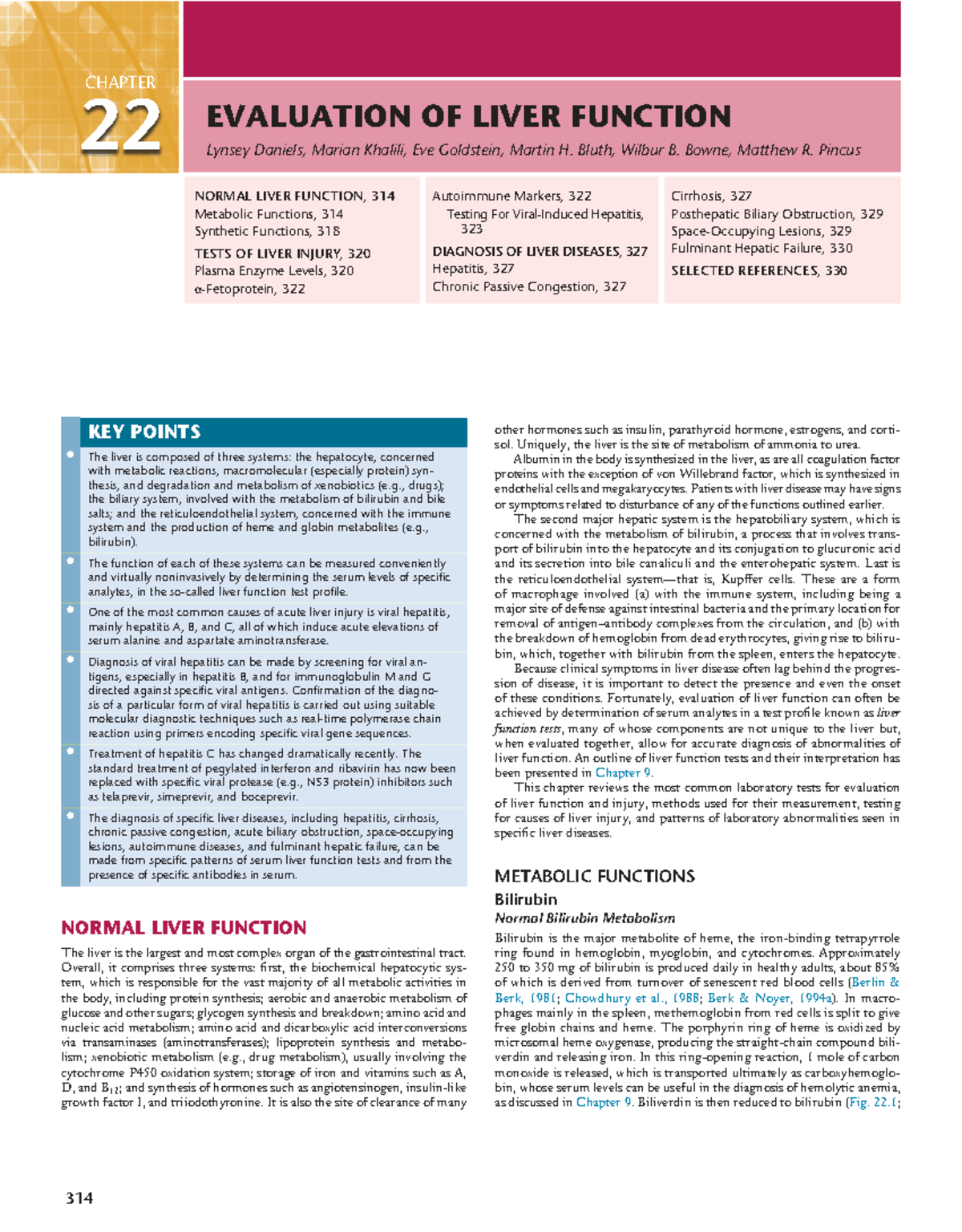 CHAPTER 22: EVALUATION OF LIVER FUNCTION (P8 CP) - Studocu
