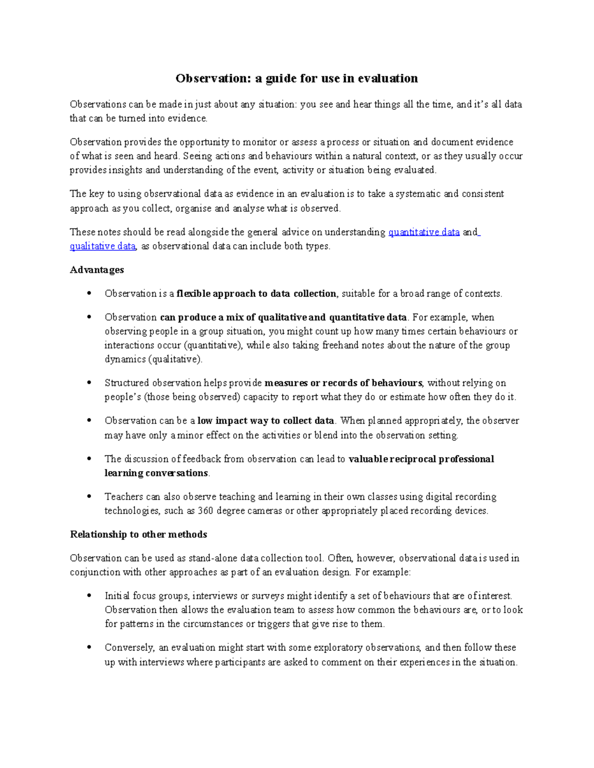 Observation and Sociomatry - Observation: a guide for use in evaluation ...