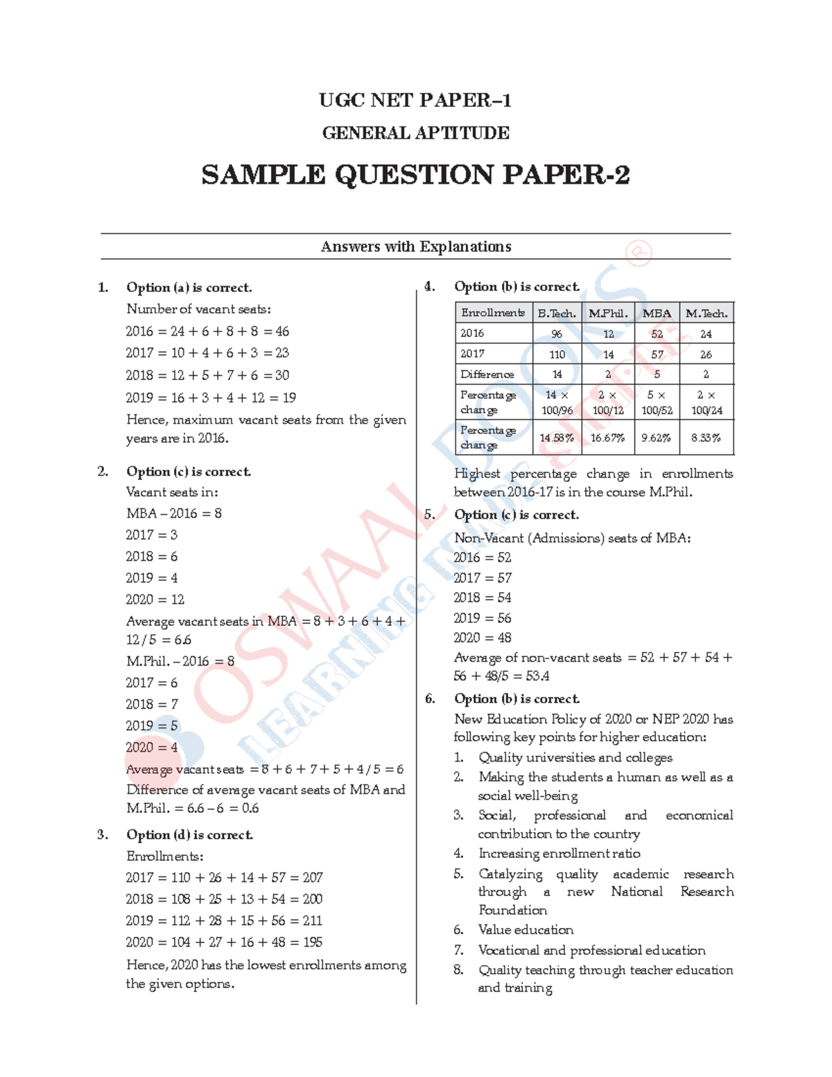 UGC NET- Paper 1 SQP-2 Solution - UGC NET PAPER–1UGC NET PAPER– GENERAL ...