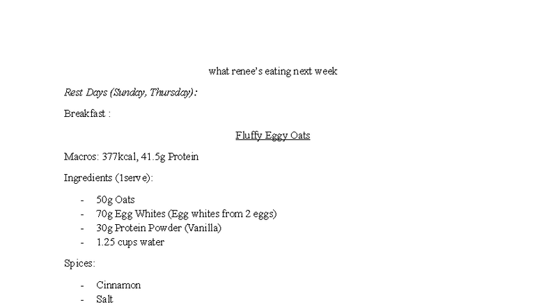 Meal Prep Guide for Rest Days: Recipes & Macros - Studocu