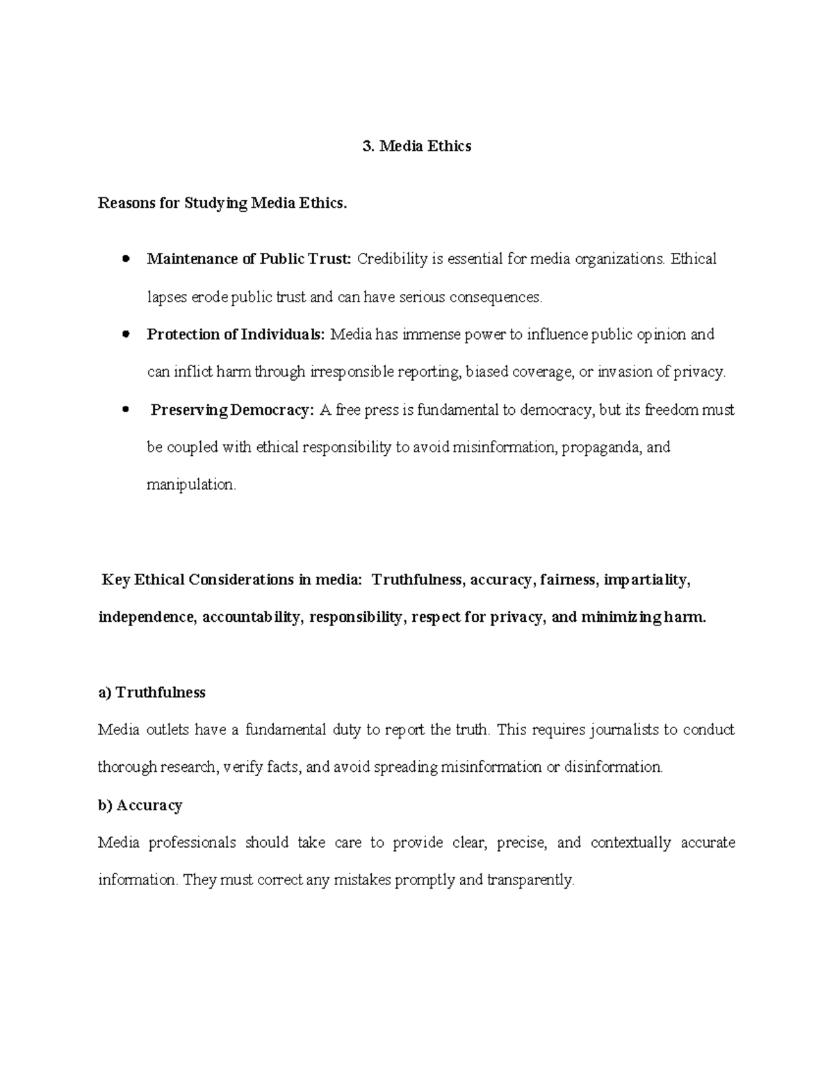 Media Ethics: Key Principles and Ethical Dilemmas in Reporting - Studocu