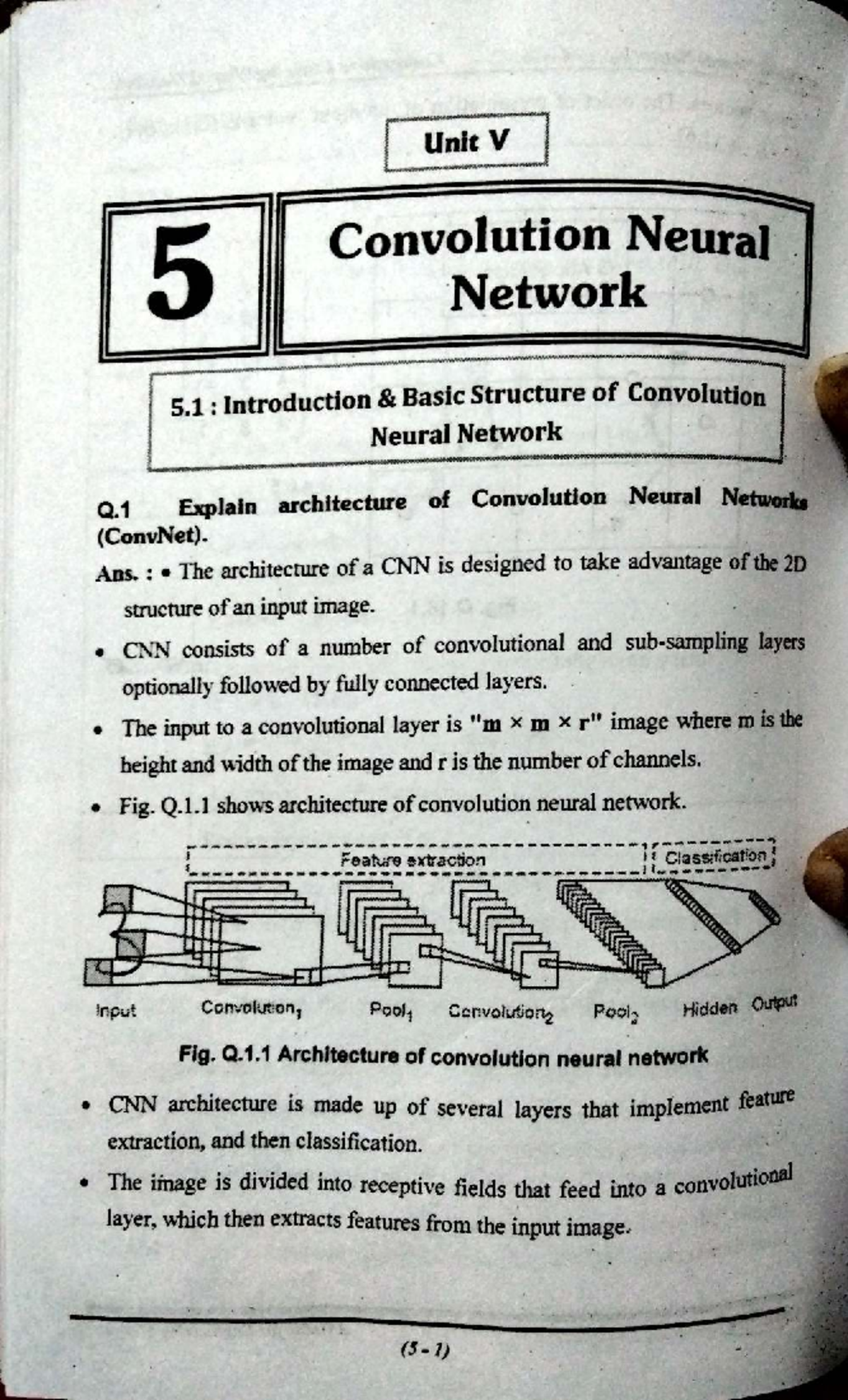 Unit V ANN: Convolutional Neural Networks - Architecture & Operations ...