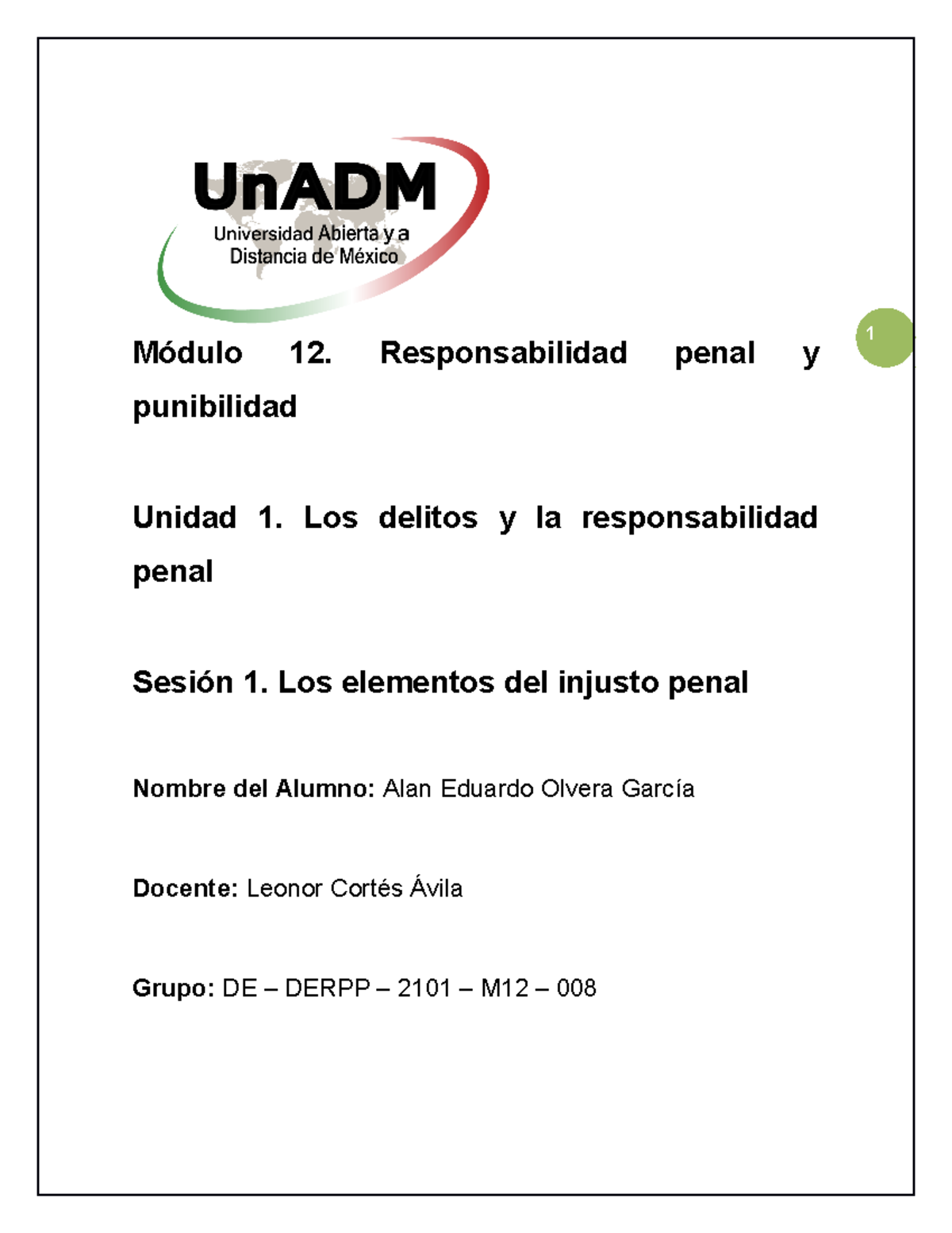 M12 U1 S1 QWERTYYUIOPASOSMF SKJD - Módulo 12. Responsabilidad penal y ...