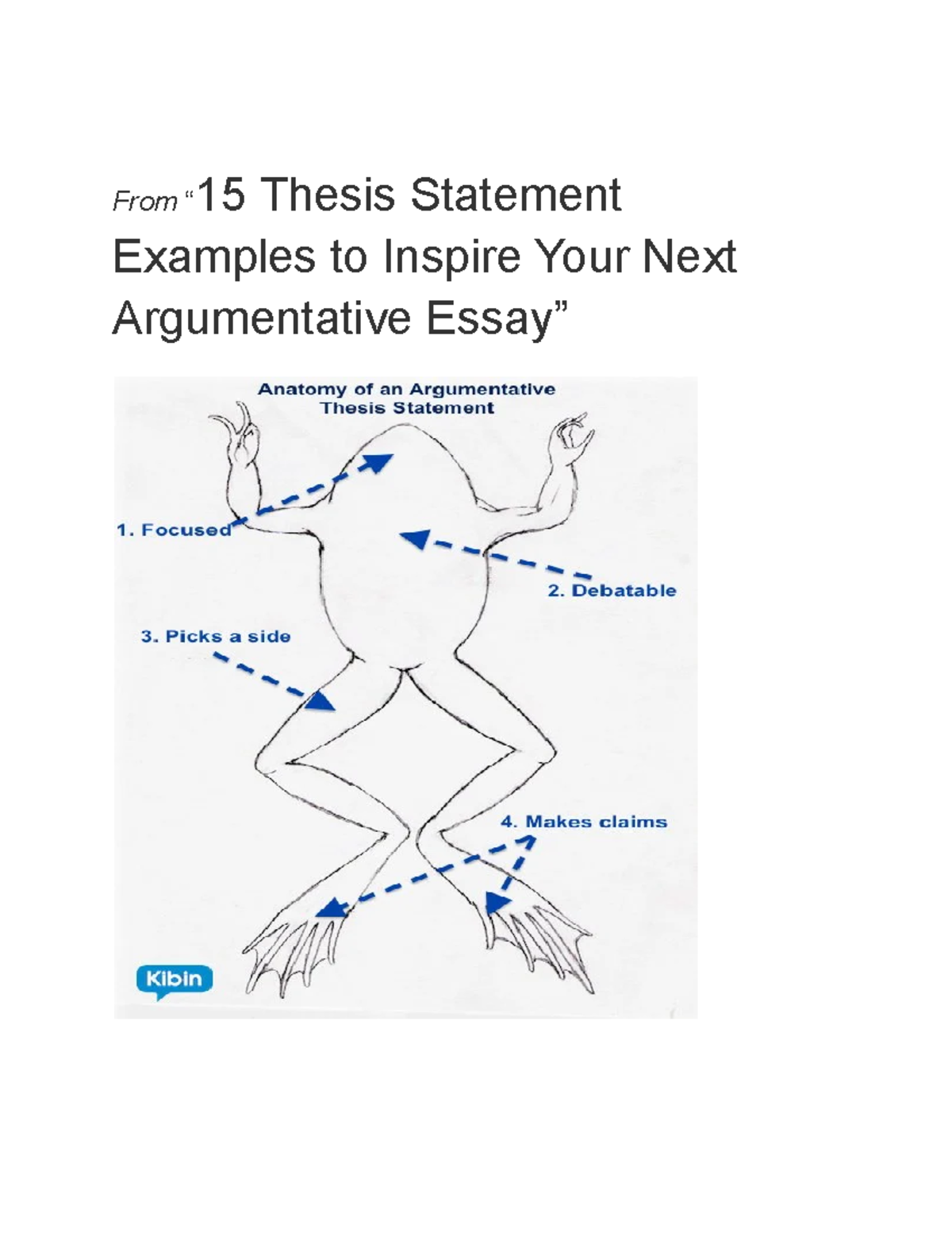 Effective Thesis Statement Strategies for Argumentative Essays - Studocu