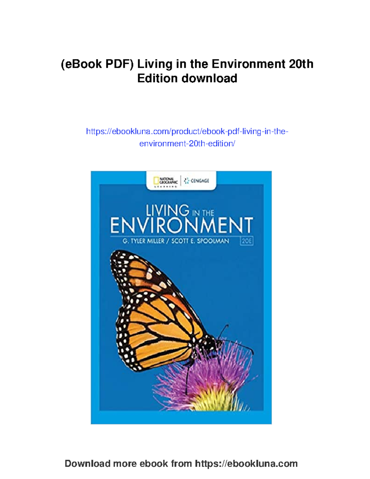 Living in the Environment 20th Edition: Key Concepts and Insights - Studocu
