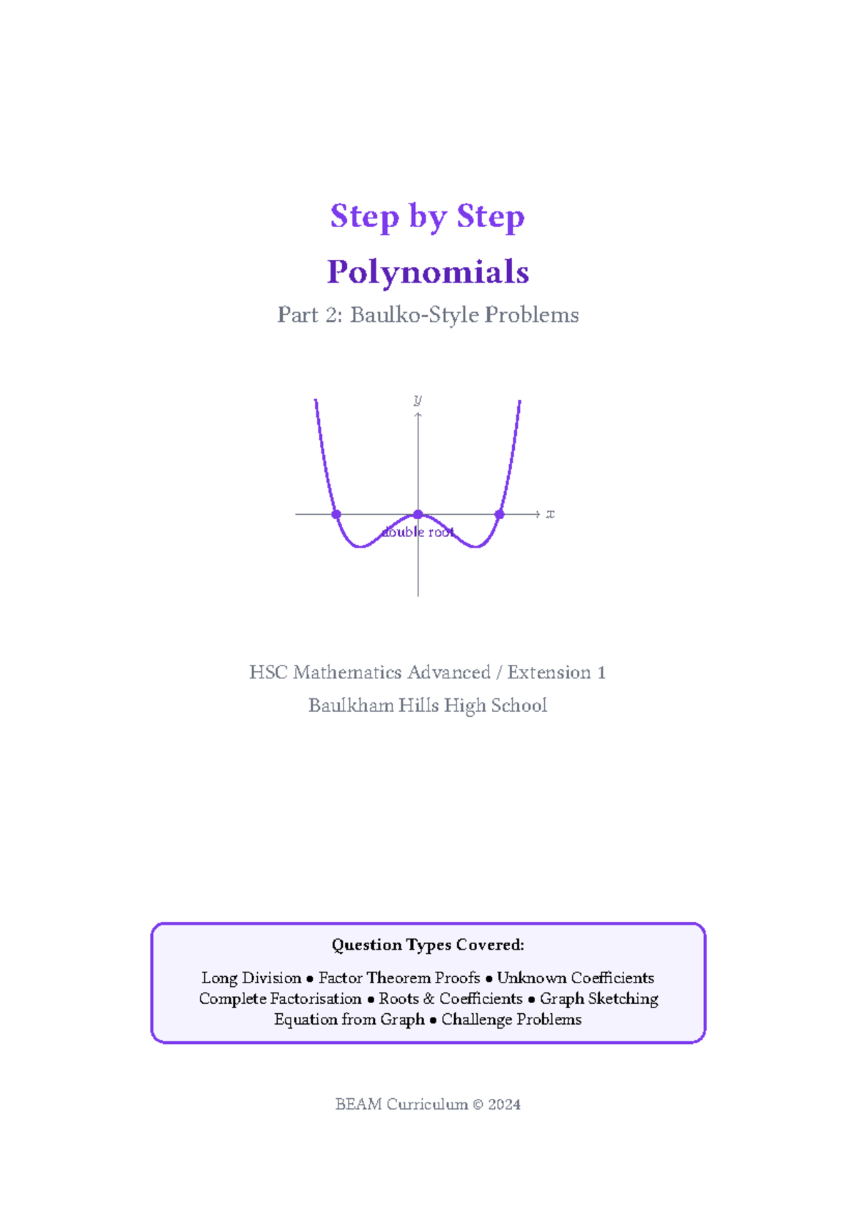 Step-by-Step Polynomials Part 2: HSC Mathematics Adv. Ext. 1 Guide ...