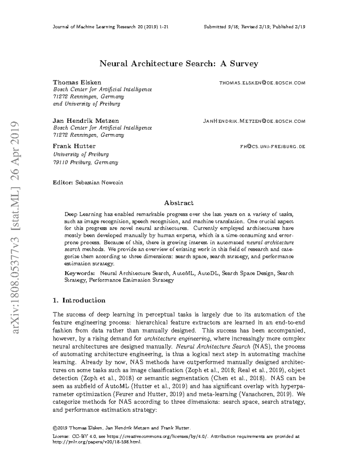 Neural Architecture Search: Comprehensive Survey and Insights (MLR 20 ...