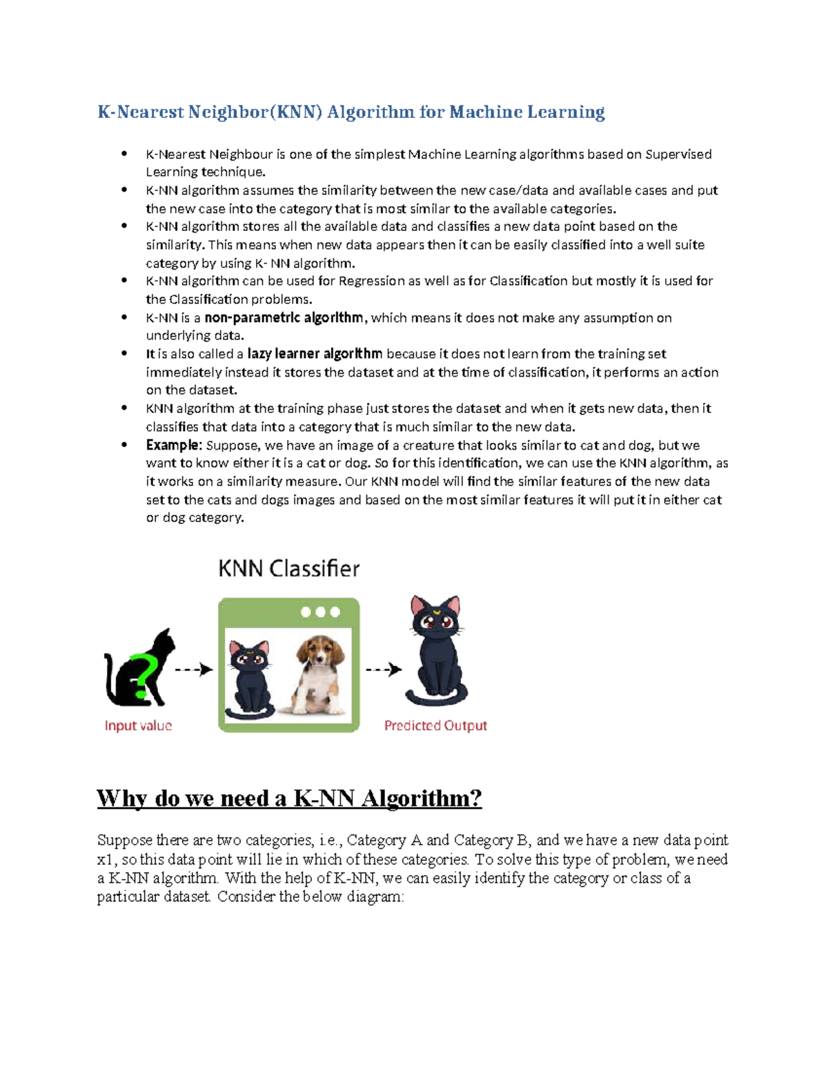 Forecasting and predictive analysis unit II notes - Copy - K-Nearest ...