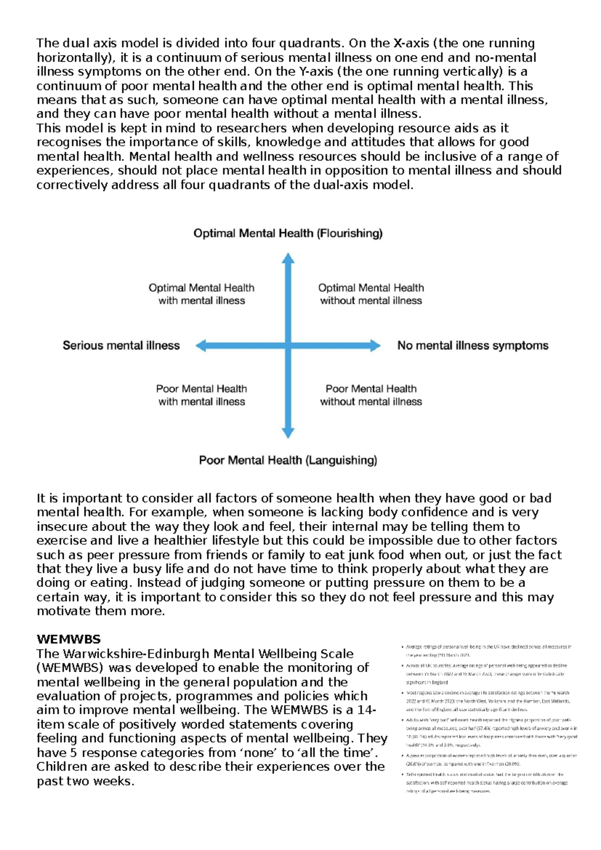 Dual Axis Model of Mental Health: A Comprehensive Overview - Studocu