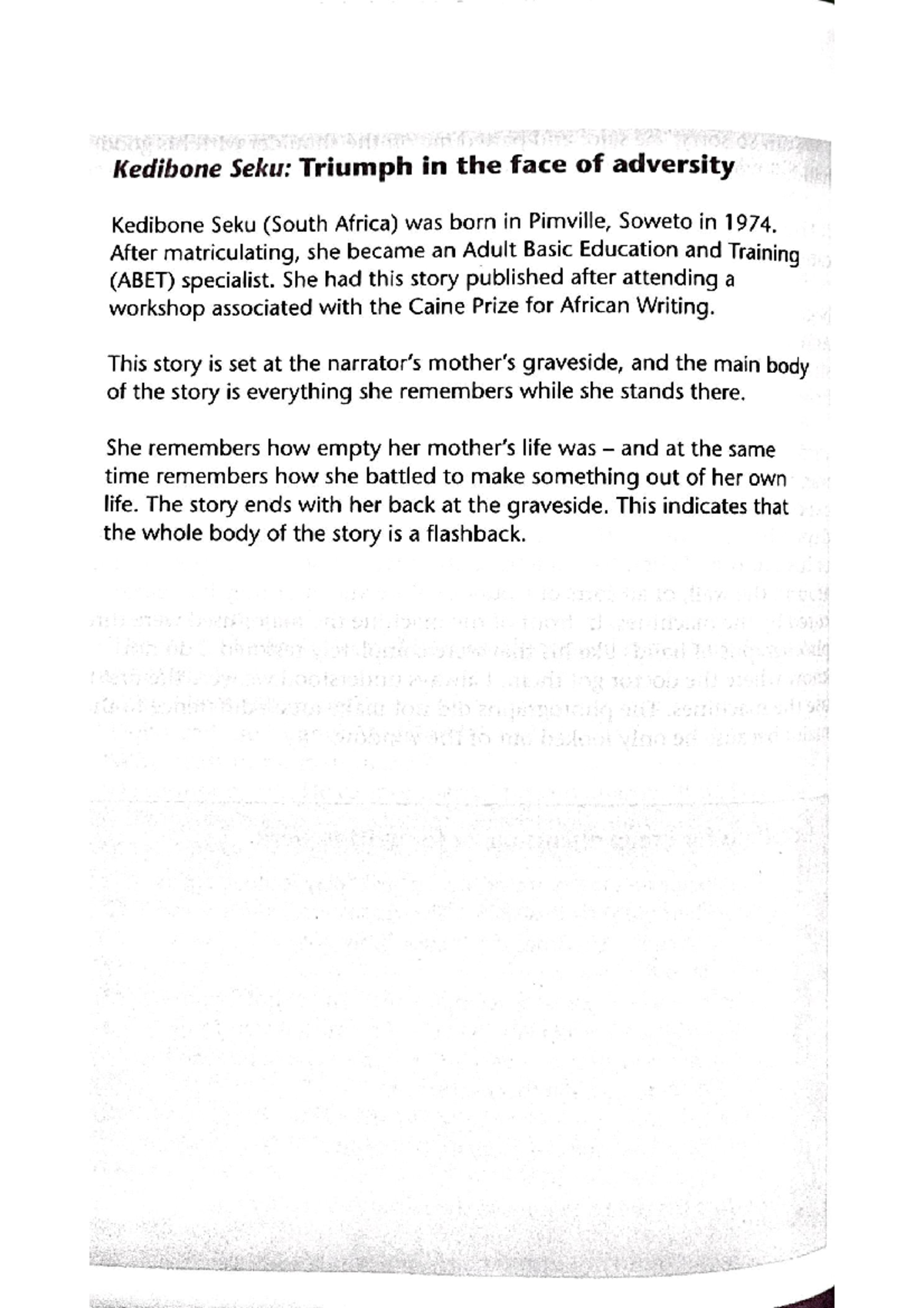 732503392 Essay on Kedibone Seku: Resilience Amidst Adversity - Studocu