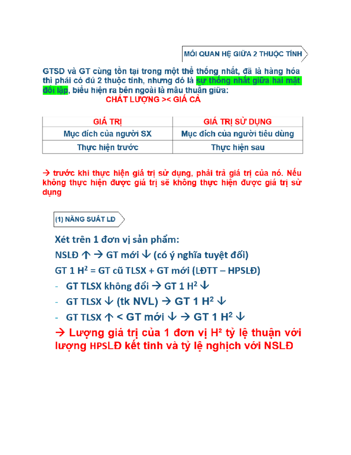Công Thức Tính 2 Thuộc Tính GTSD và GT trong Mối Quan Hệ 2 Hàng Hóa ...