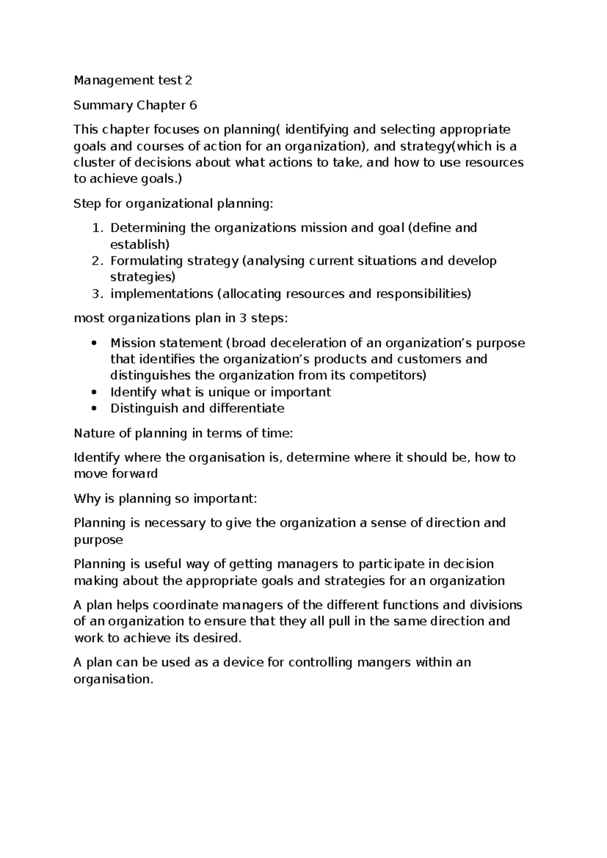 Management Test 2 Summary: Essentials of Contemporary Management - Studocu