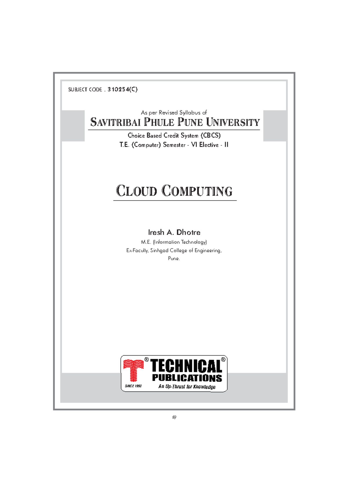 Cloud Computing Syllabus and Study Notes - 310254(C) for SPPU T.E ...