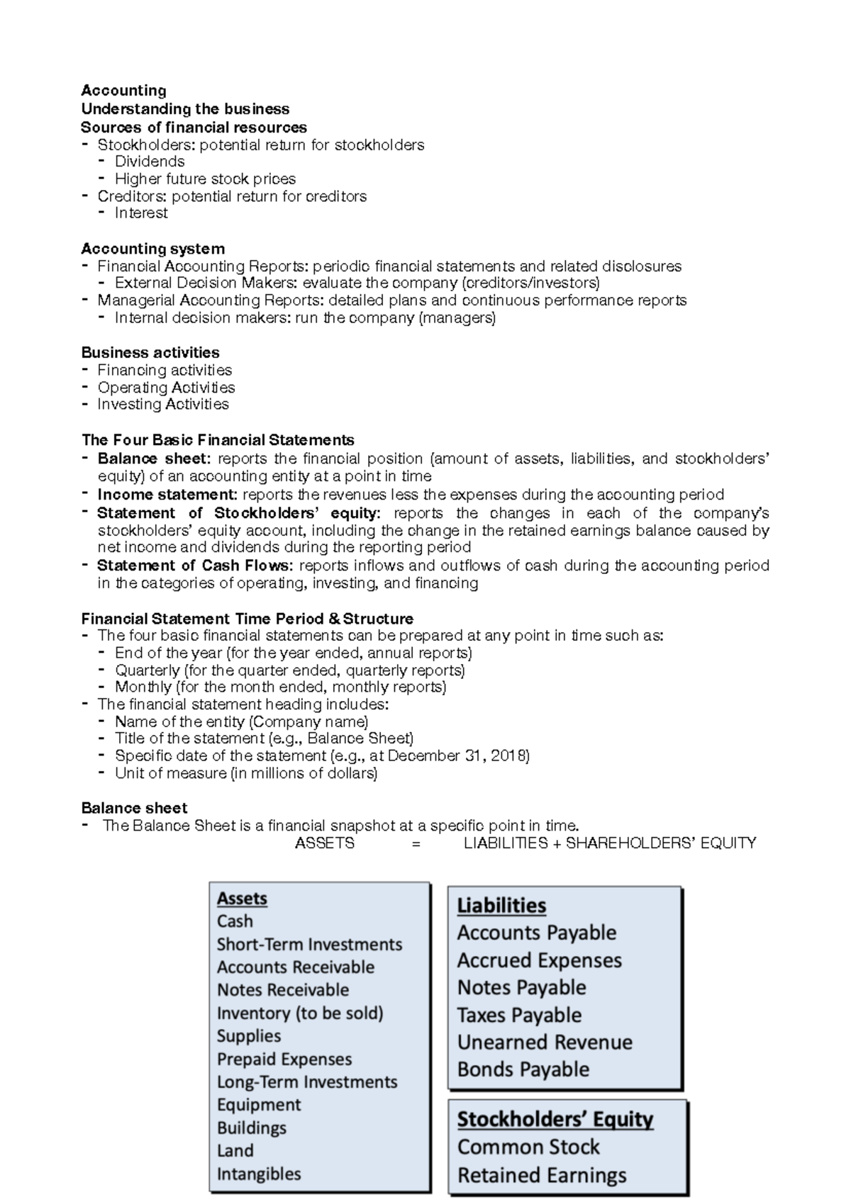 ACC 101: Comprehensive Guide to Financial Accounting Principles and ...