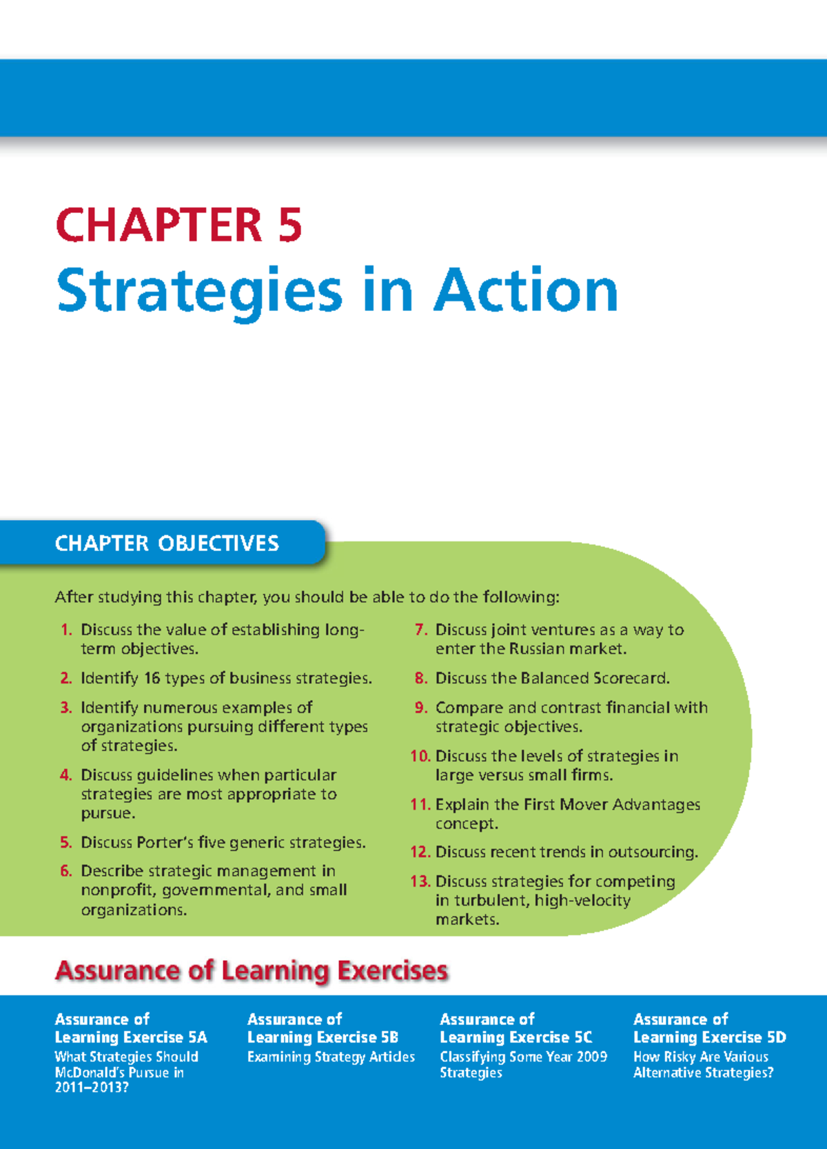 BUS 301: Strategies in Action - Comprehensive Chapter 5 Notes - Studocu