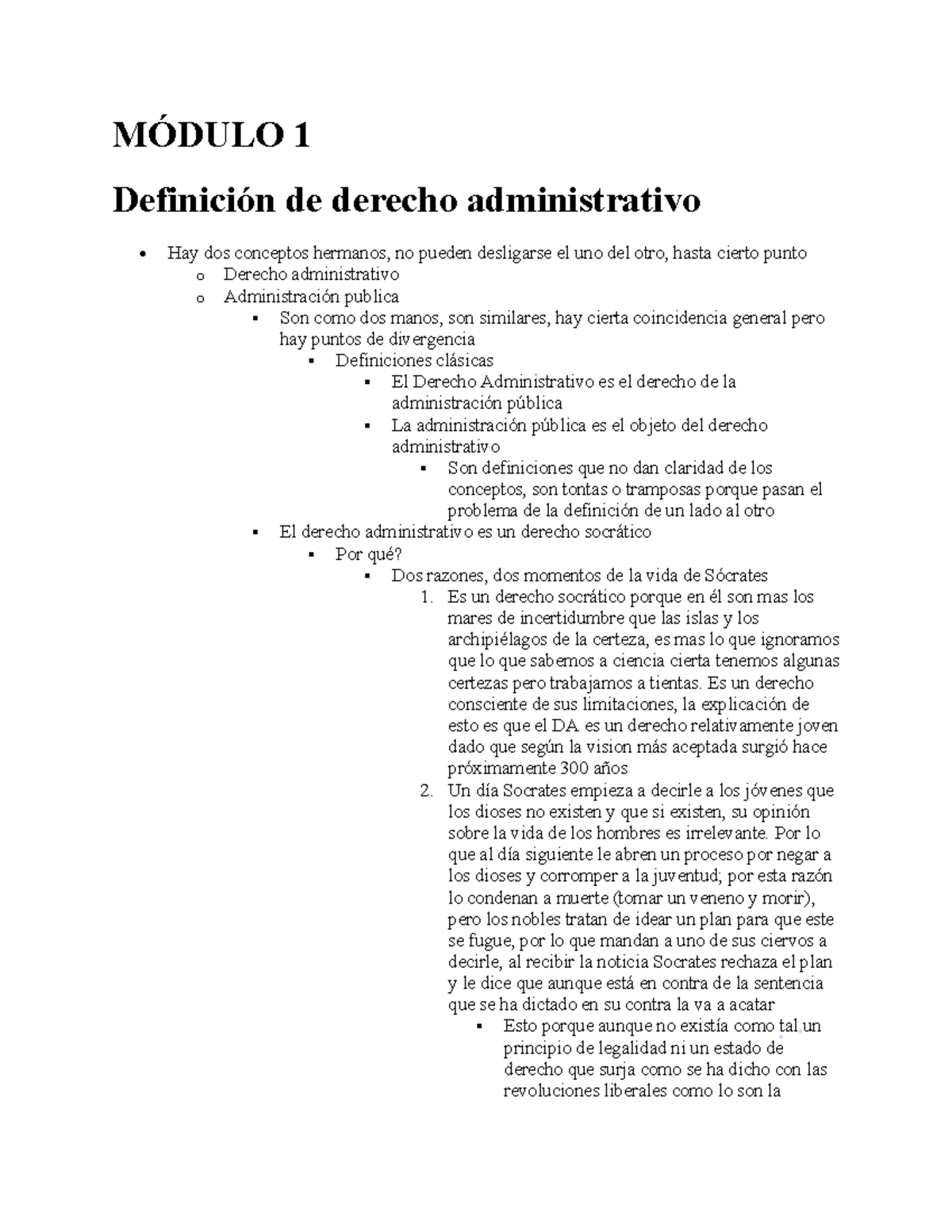MÓDULO 1: Definición y Evolución del Derecho Administrativo - Studocu