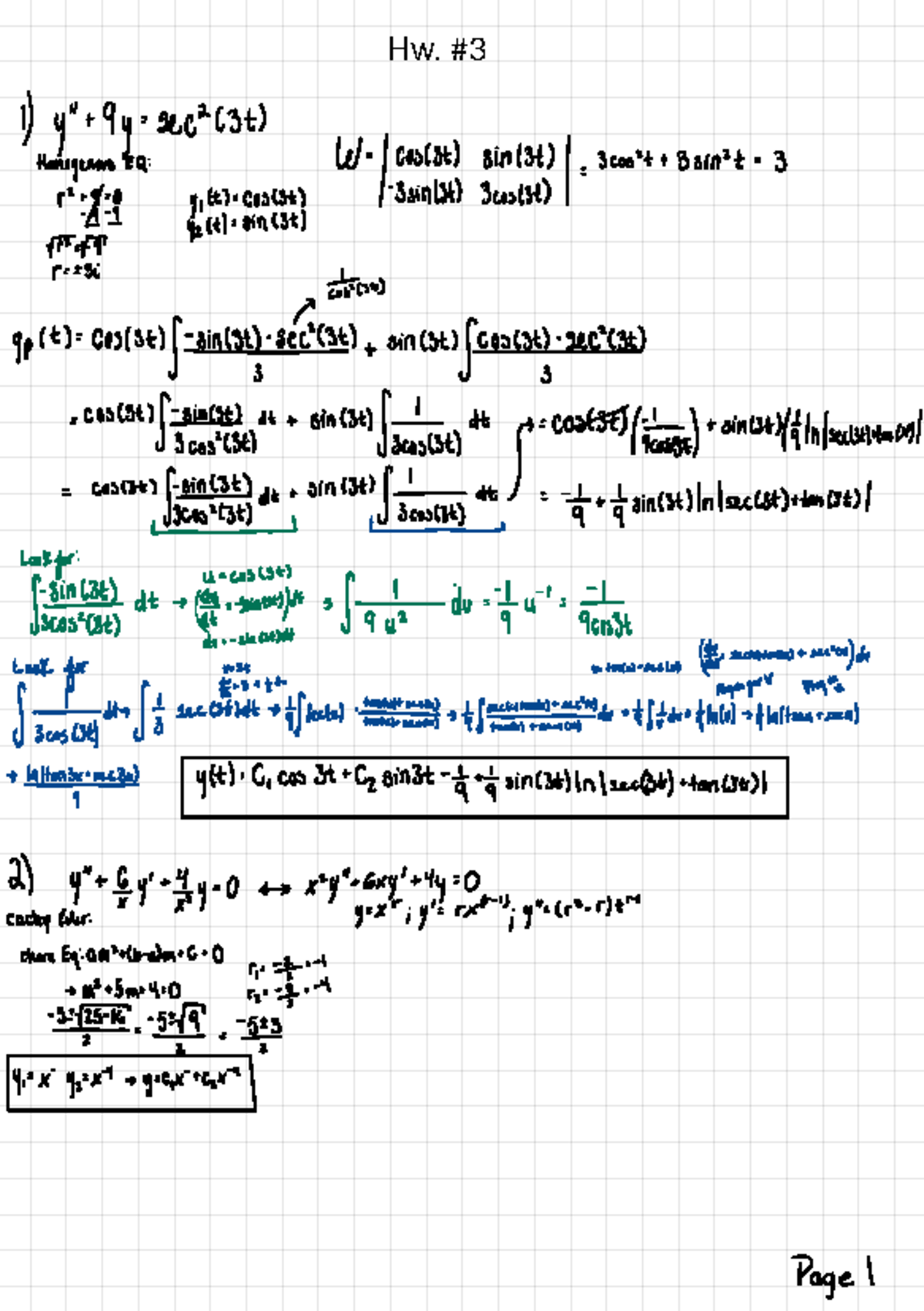 Mathematics Homework #1 (1000134): Homogenous Equations and