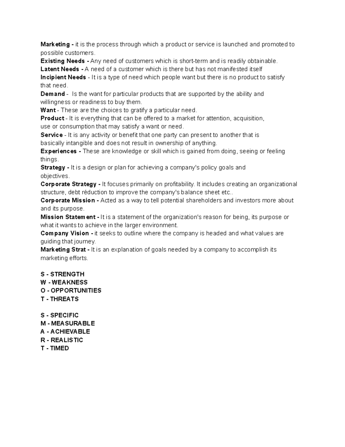 Marketing Concepts and Strategies - Lecture Notes (MKT 101) - Studocu
