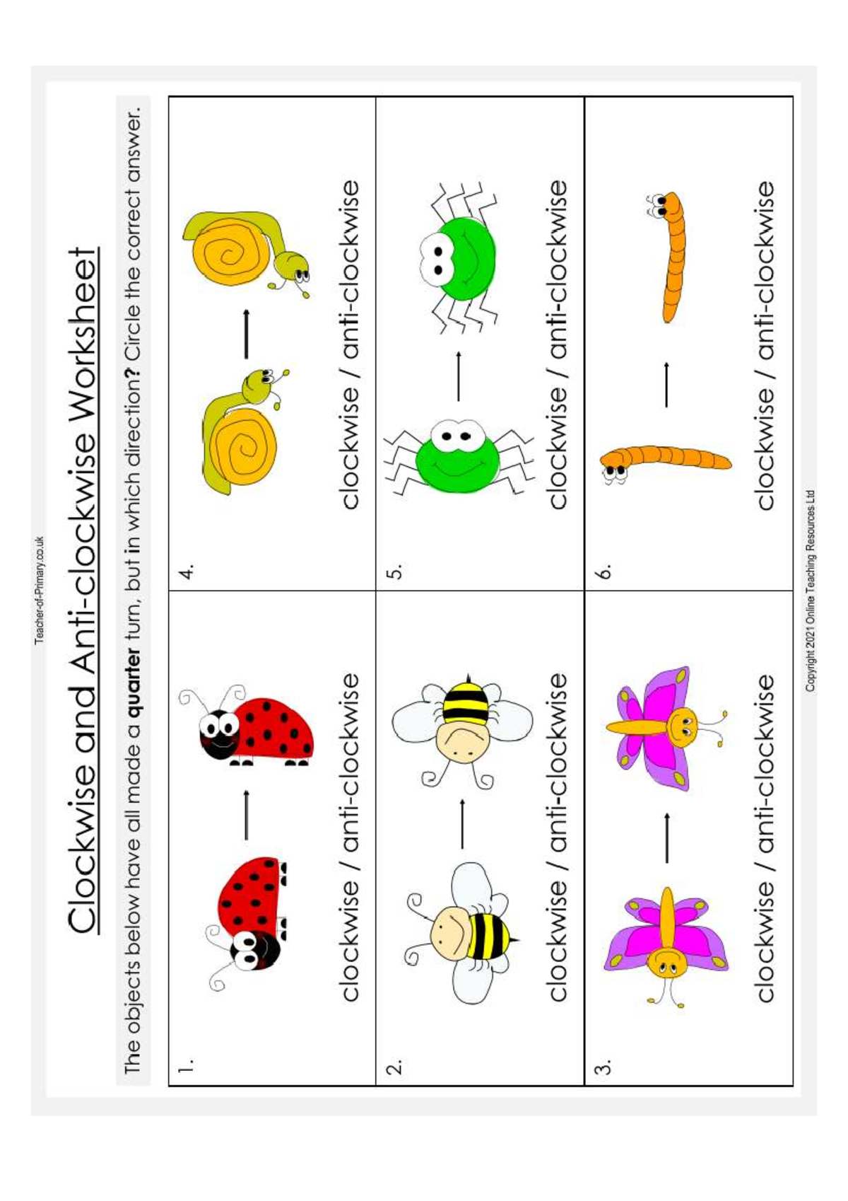 Grade 1 Math Worksheet: Clockwise Turns & Fractions - Studocu