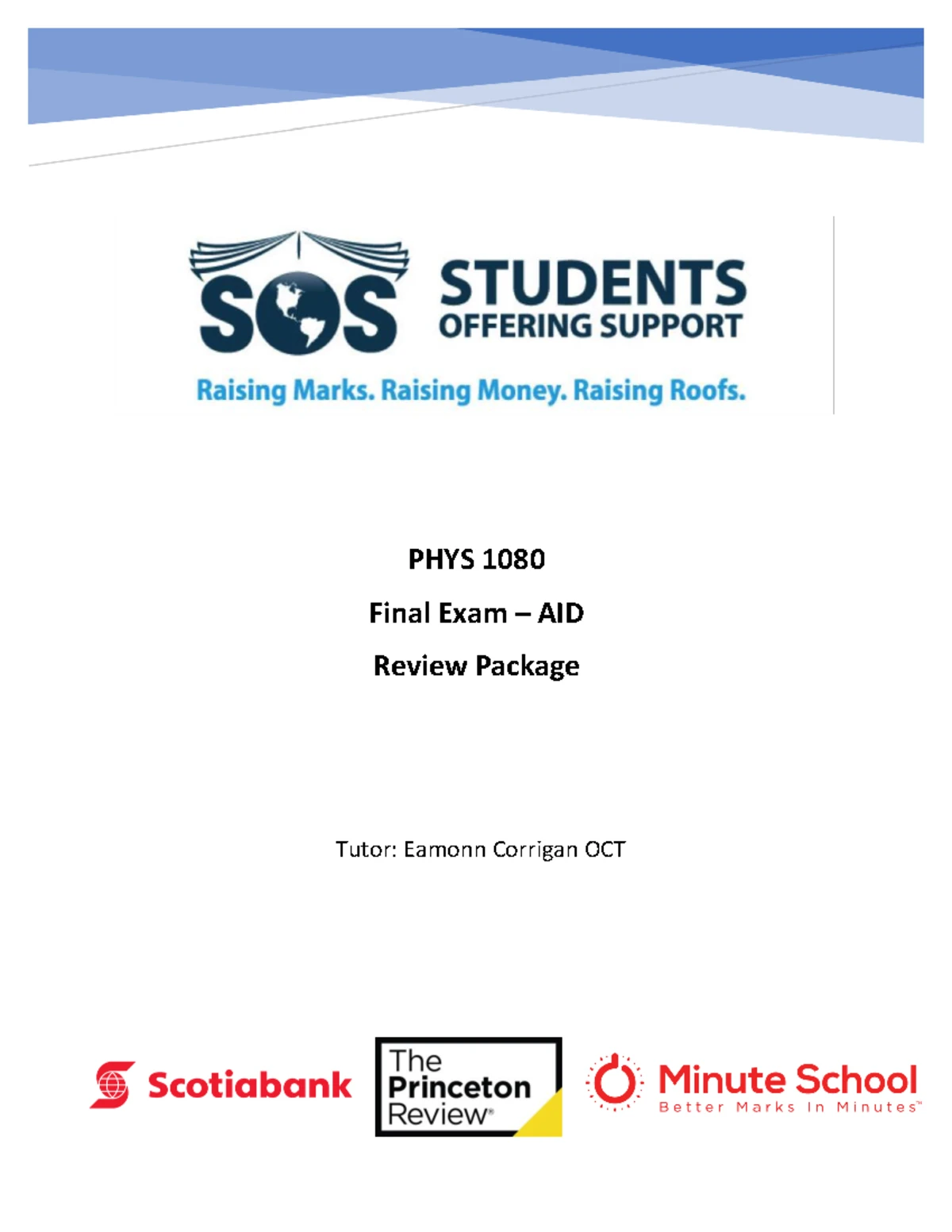 PHYS 1080 Comprehensive Equation & Variable Breakdown Study Guide - Studocu