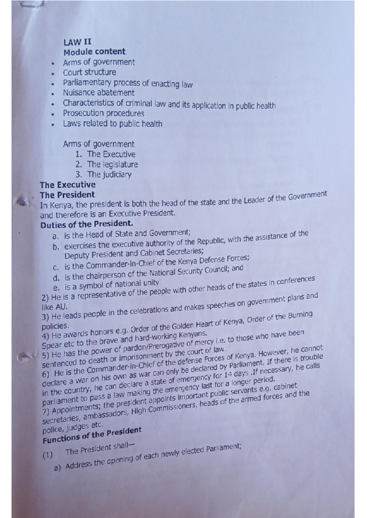 LAW II Final Exam Notes: Government Arms, Court Structure & Public ...