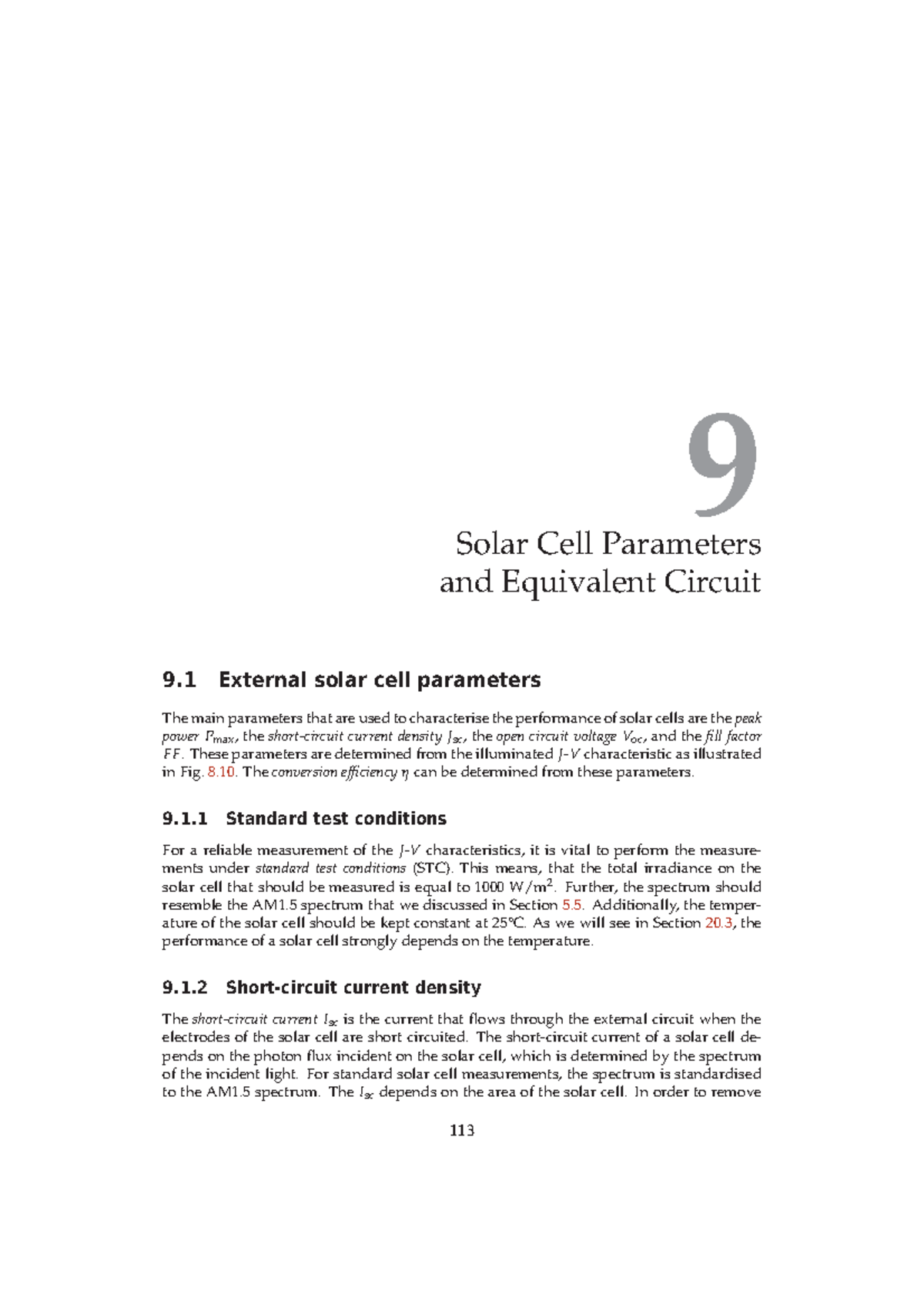 Solar Energy: Section 9.1 - 9.3 Solar Cell Parameters & Circuit ...