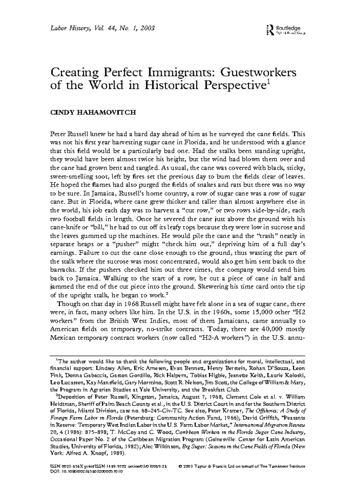 Creating Perfect Immigrants: A Historical Study of Guestworker Programs ...