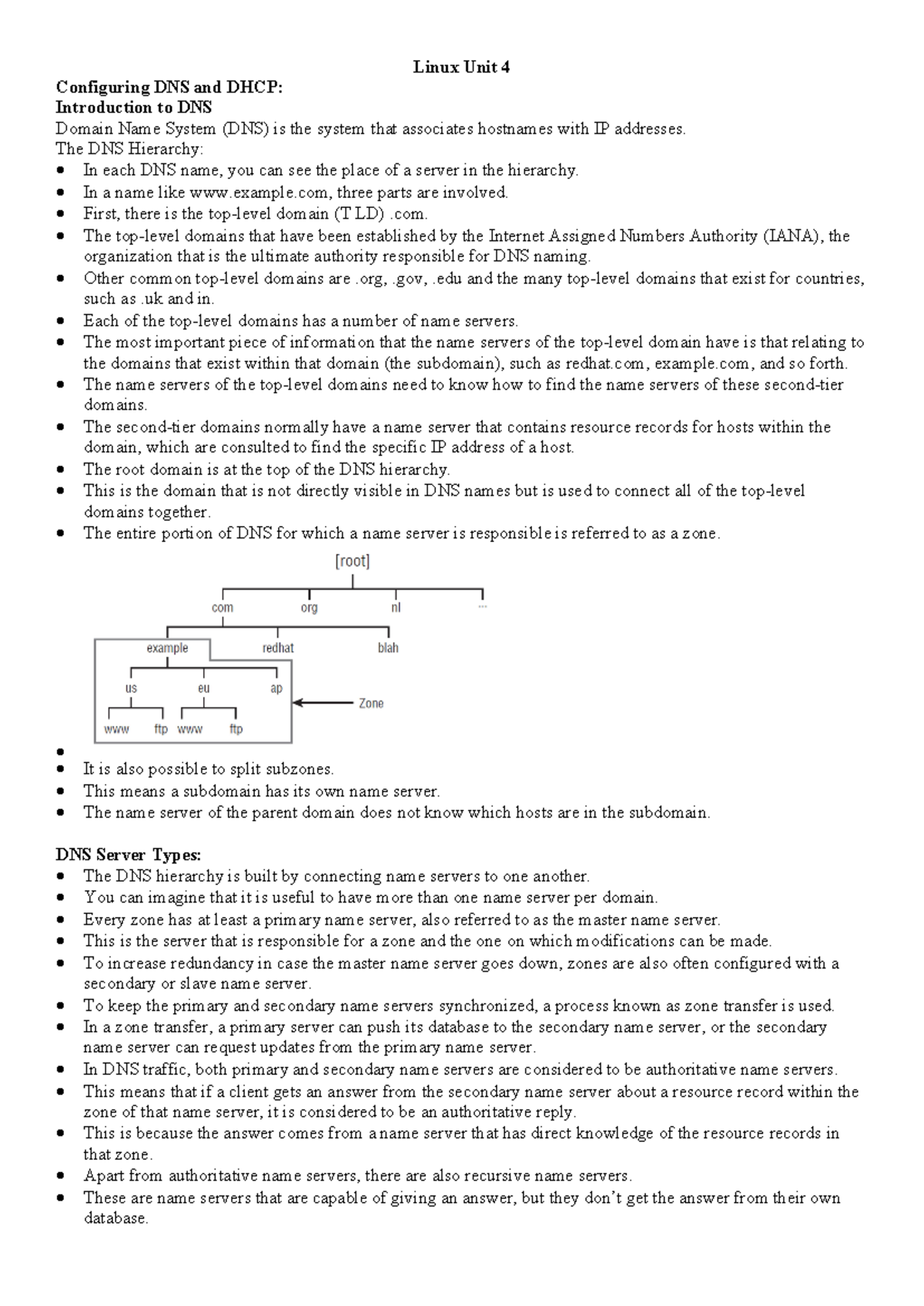 Linux Unit 4 - Configuring DNS and DHCP in Networking Essentials - Studocu