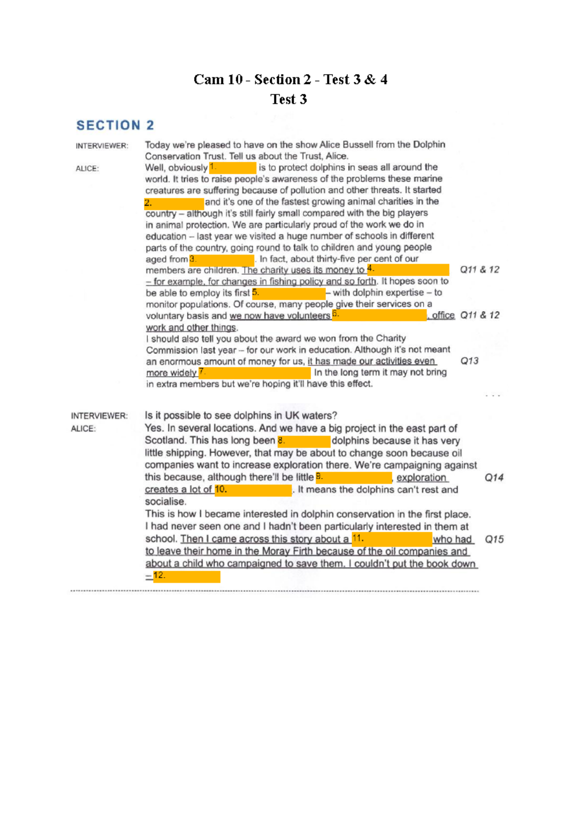 Dictation - Section 2 - Test 3 & 4 - Cam 10 - Foundation English - Cam ...