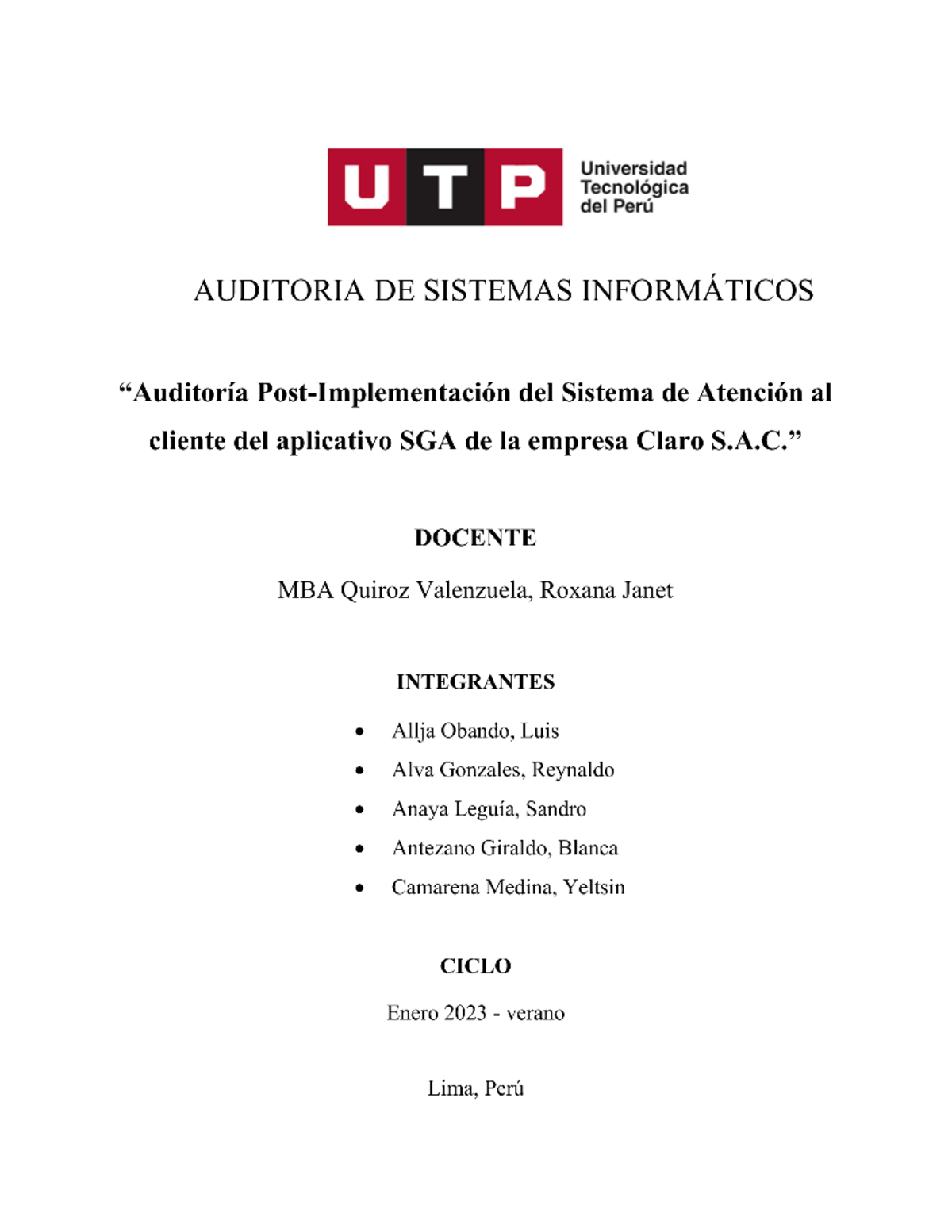 Trabajo Final DE Auditoría - Document Preview