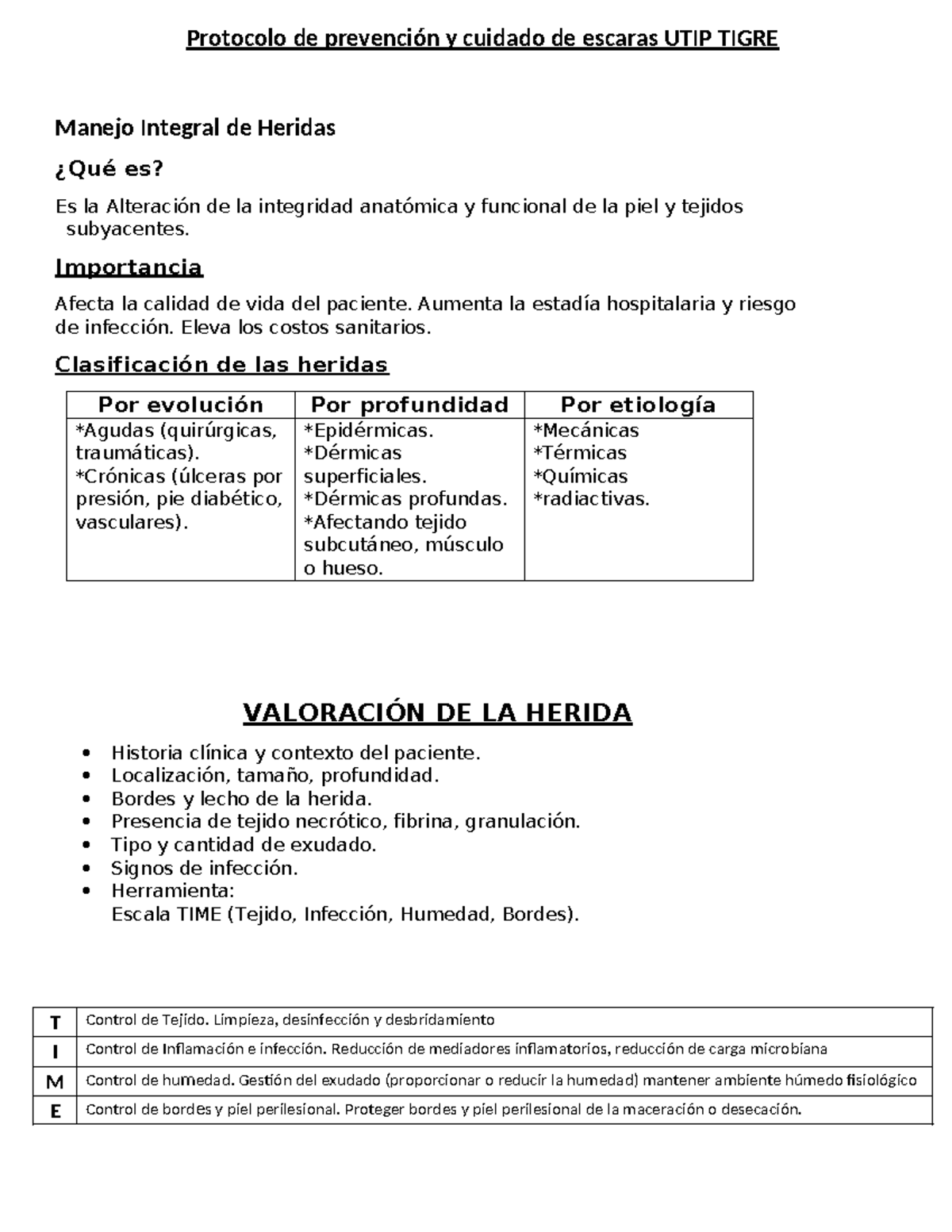 Protocolo de Prevención y Cuidado de Escaras en UTIP Tigre - Studocu