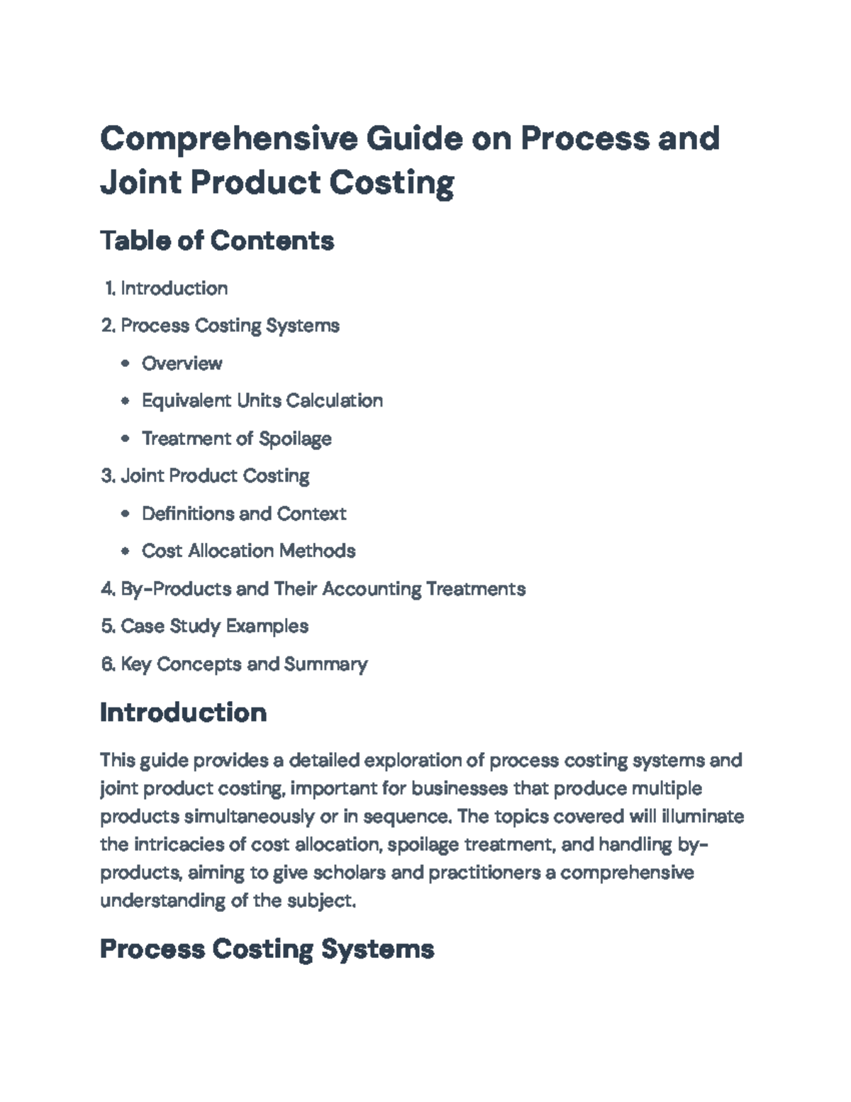 Process and Joint Product Costing: A Comprehensive Guide ...
