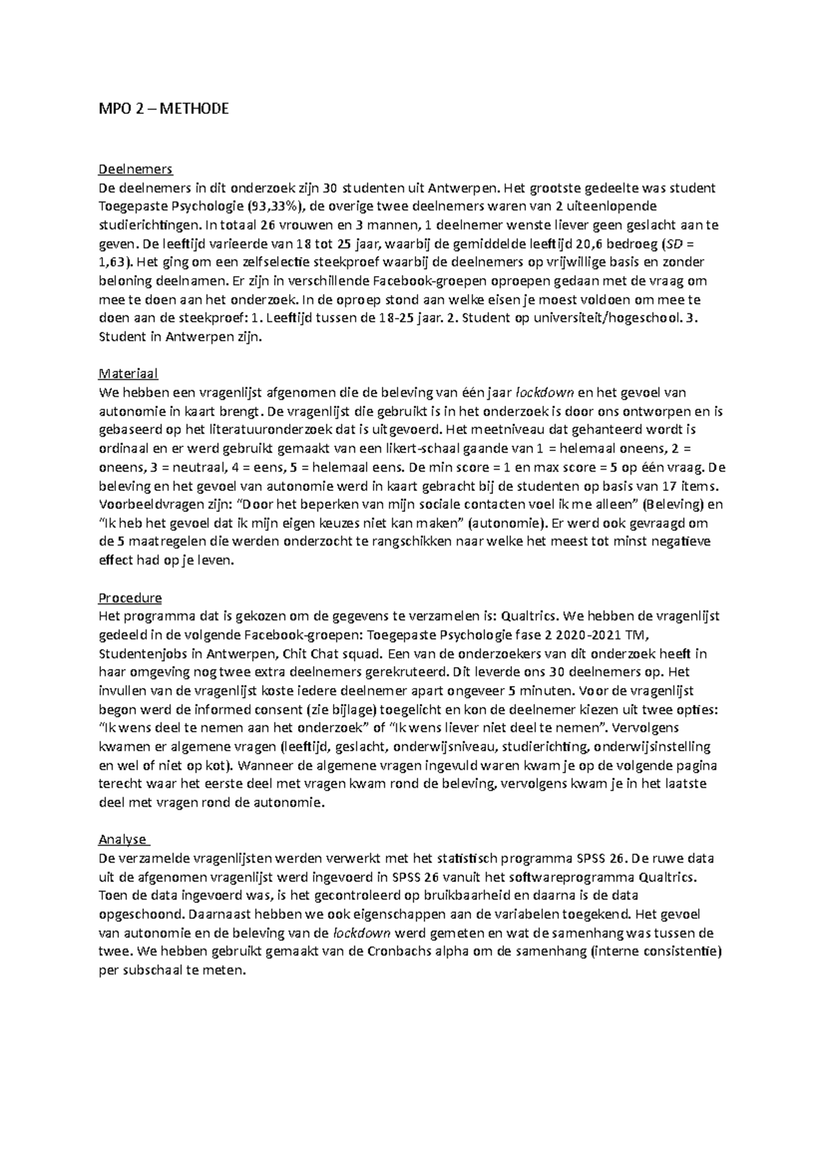 Methode MPO 2 - MPO 2 – METHODE Deelnemers De deelnemers in dit ...