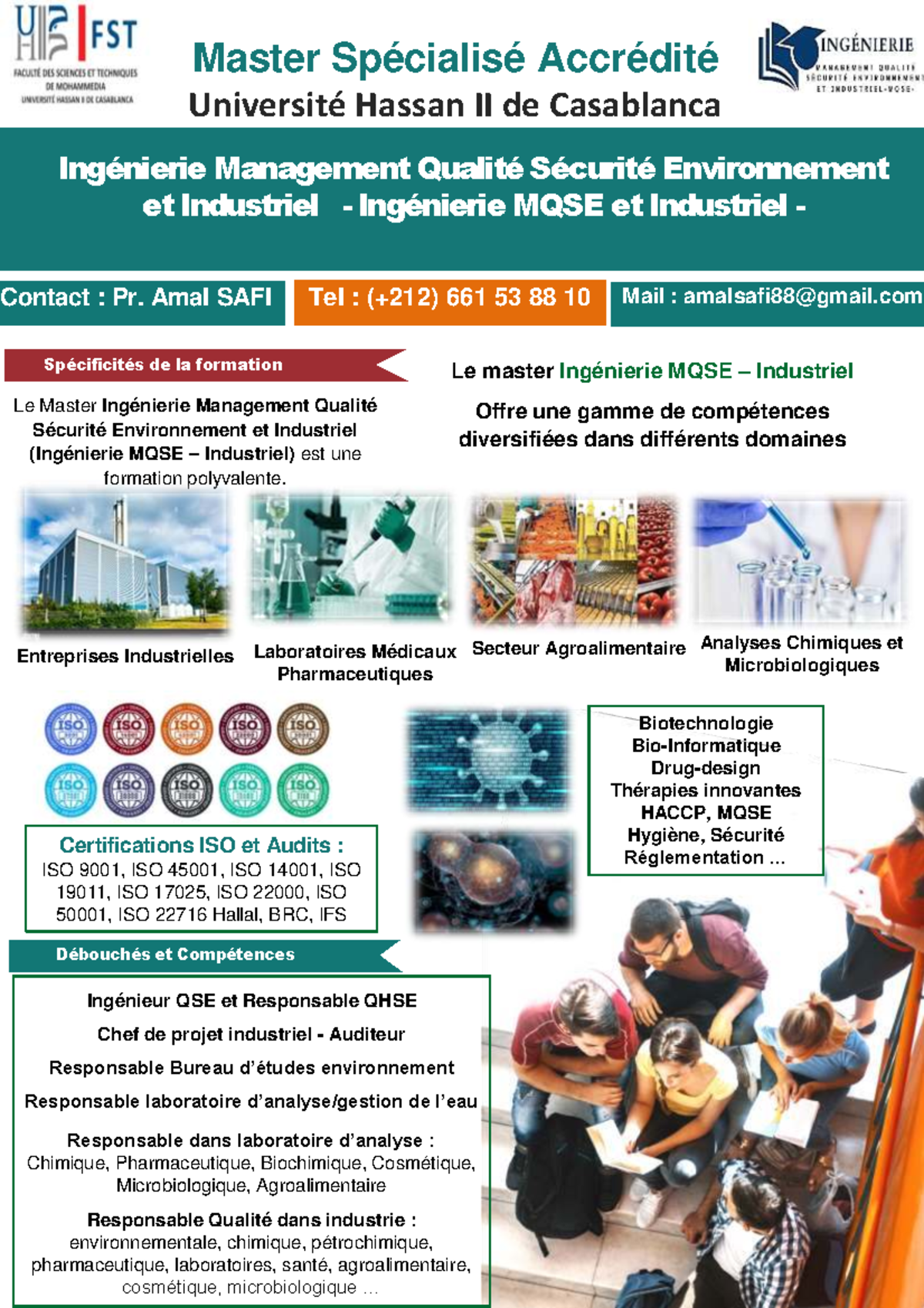 Fiche Technique Master MQSE - Ingénierie Management Qualité Sécurité ...