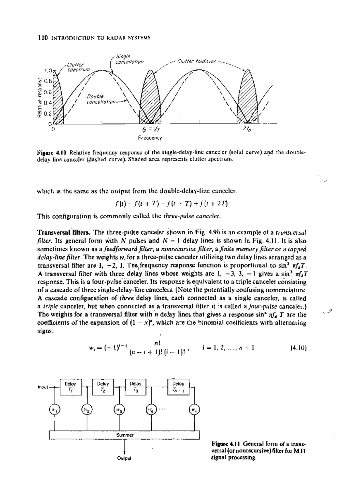 110 INTRODUCTION TO RADAR SYSTEMS: Recursive vs Non-Recursive Filters ...