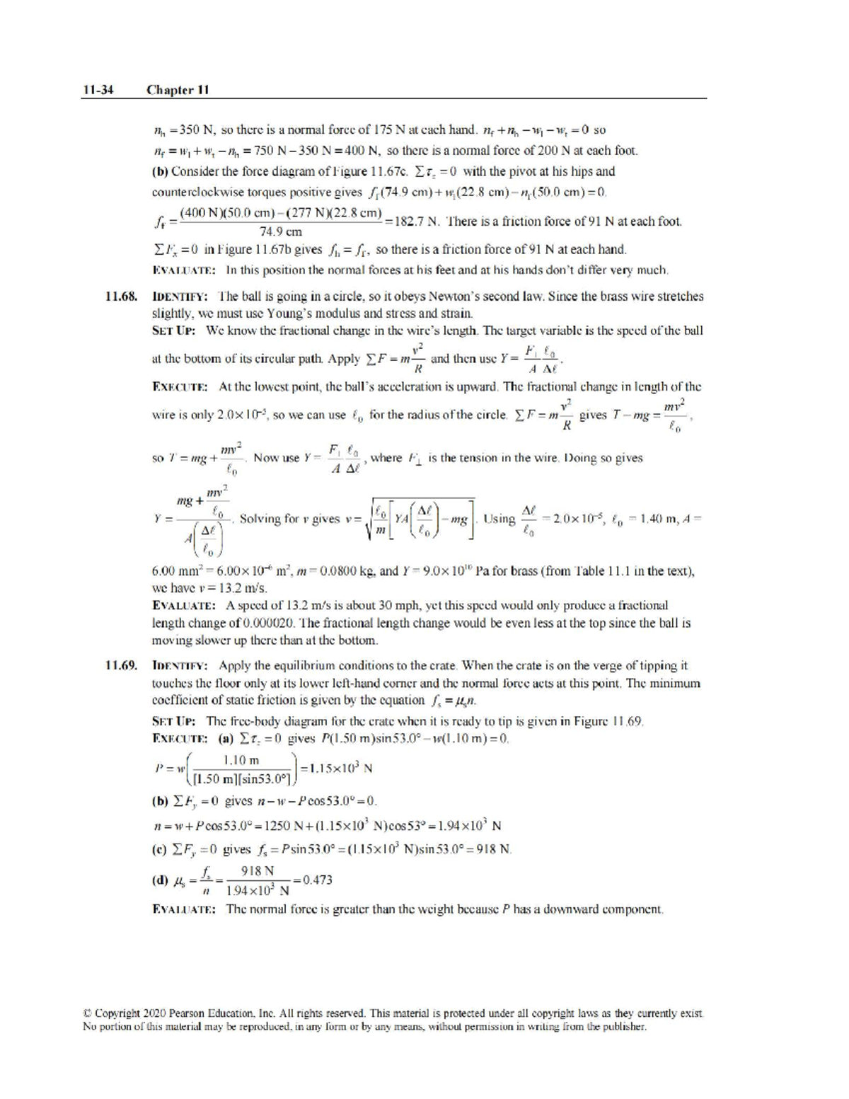 Chapter 11 Solutions: Forces, Friction, and Circular Motion (PHYS 350 ...