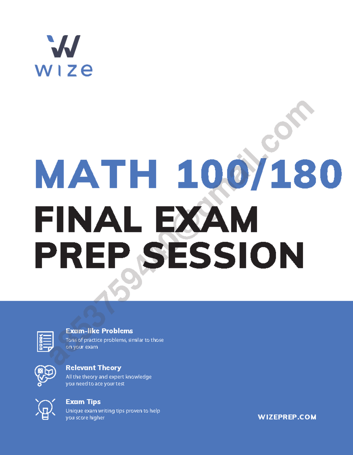 Math 100 final exam prep - WIZEPREP Exam-like Problems Tons of practice ...