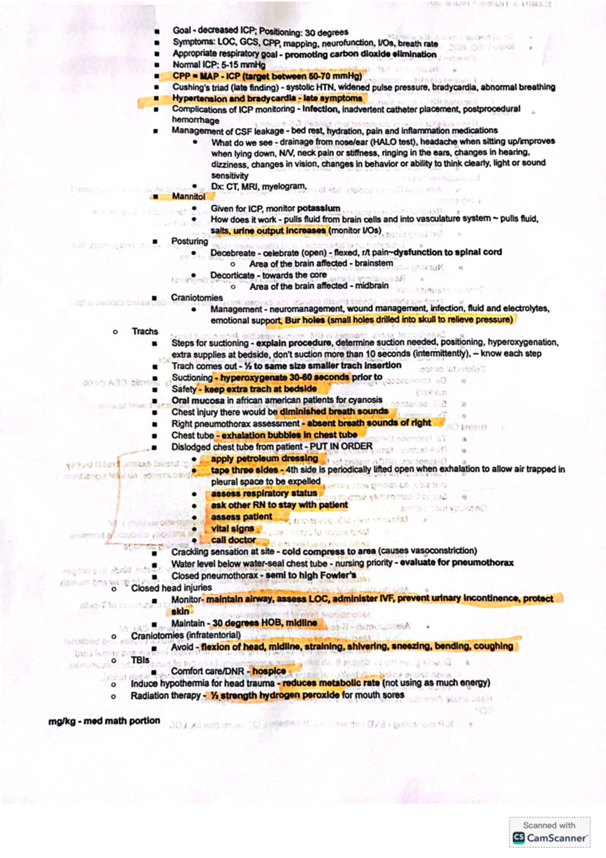 NUR 320 Final Exam Study Guide: ICP Management and Neurological Care ...