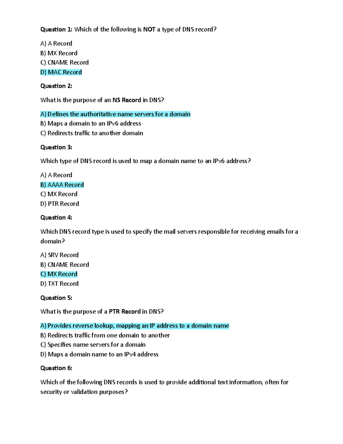 CN Midterm Review Part1 Questions - Question 1 : Which of the following ...