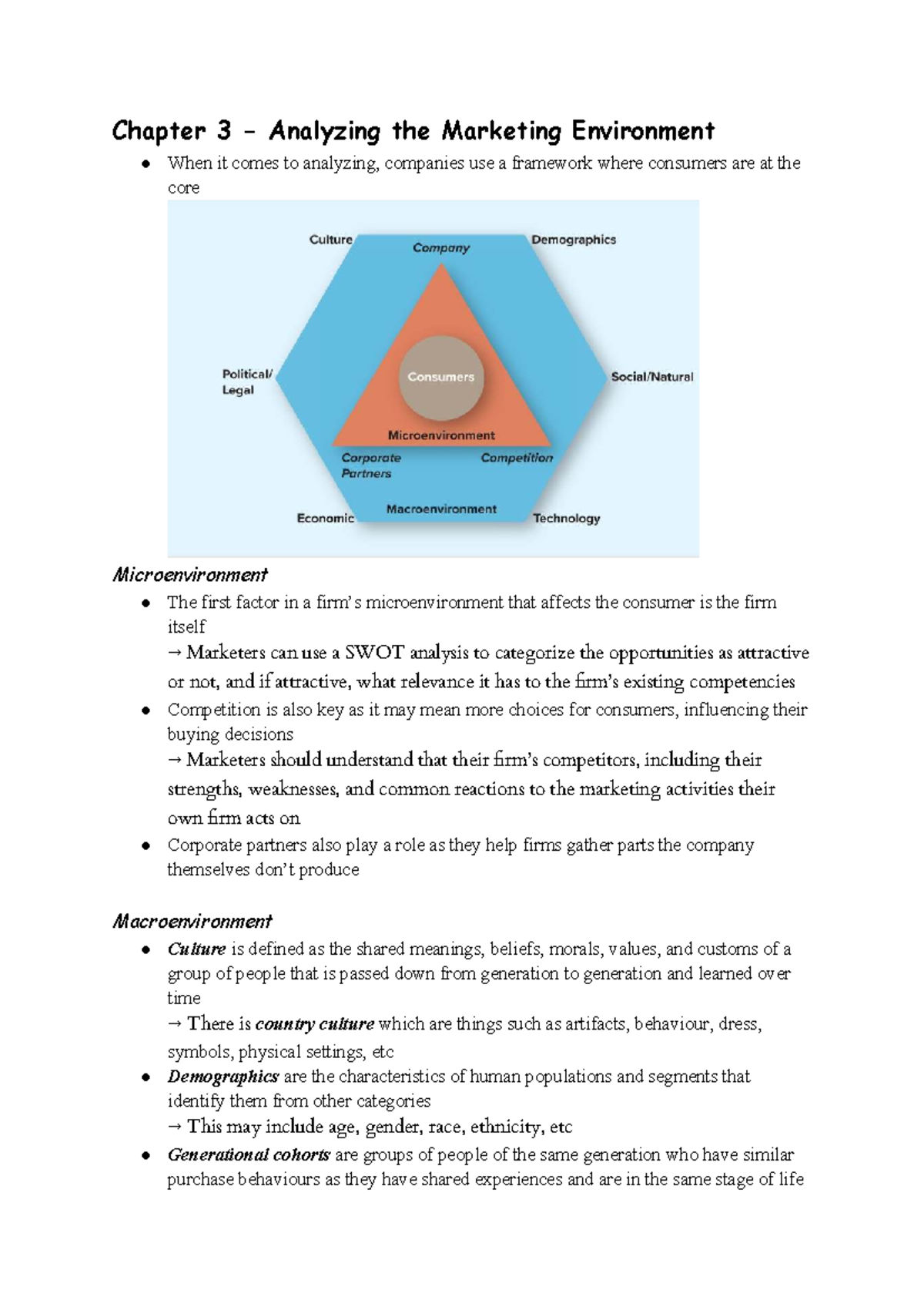 MKT 101: Chapter 3 - Analyzing the Marketing Environment Notes - Studocu