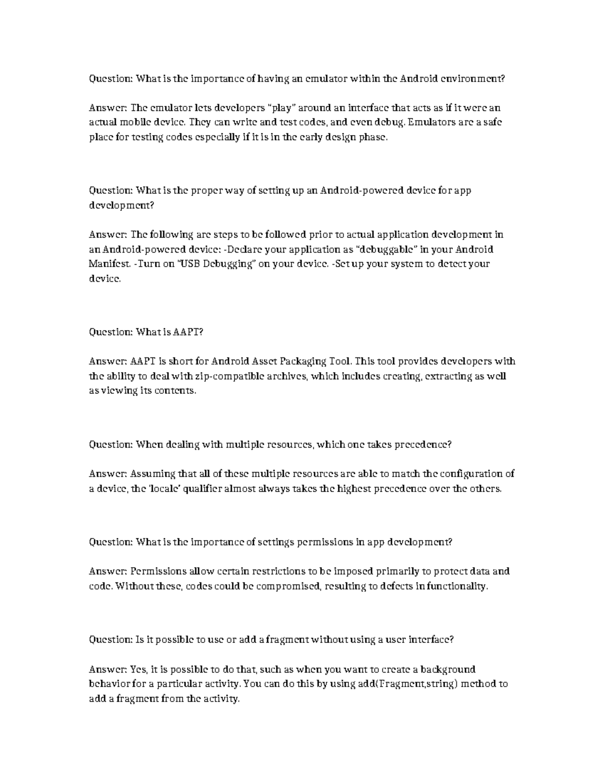 Stanford White Paper: Importance of Emulators in Android Dev 3CZN3 ...