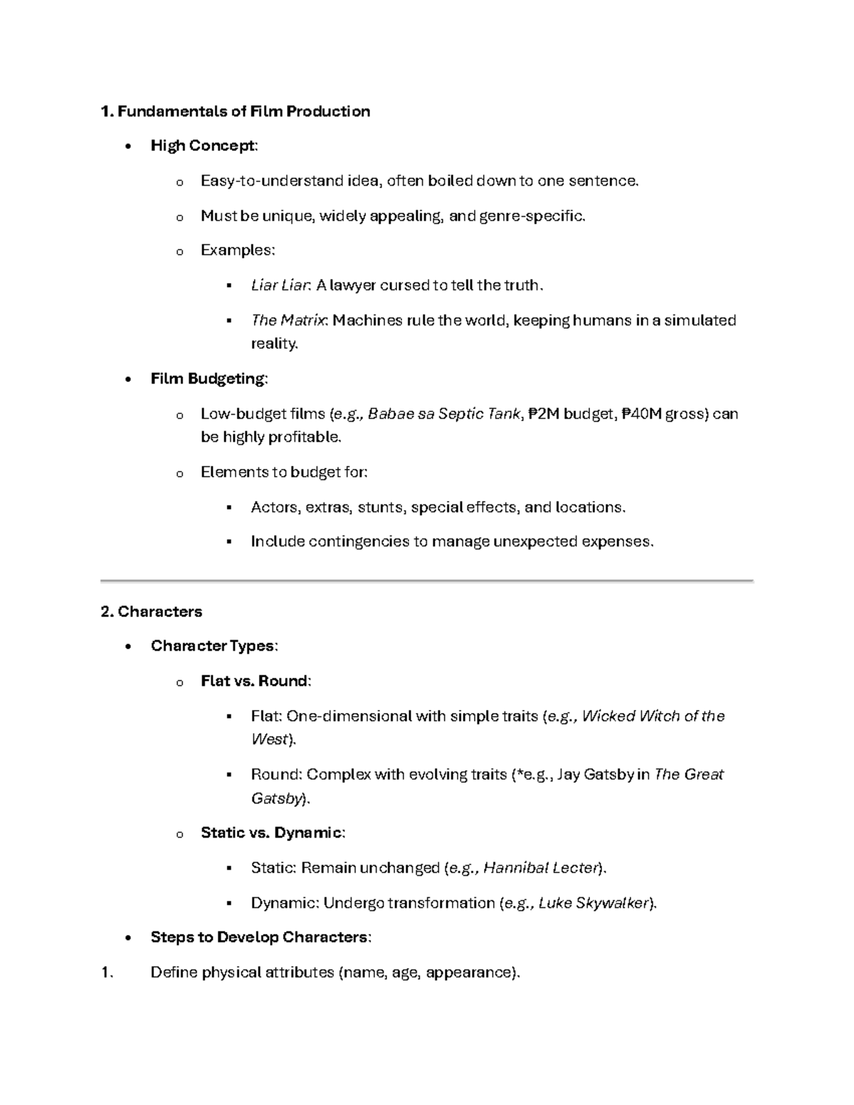 Film Production Fundamentals: Key Concepts & Analysis (FR 101) - Studocu